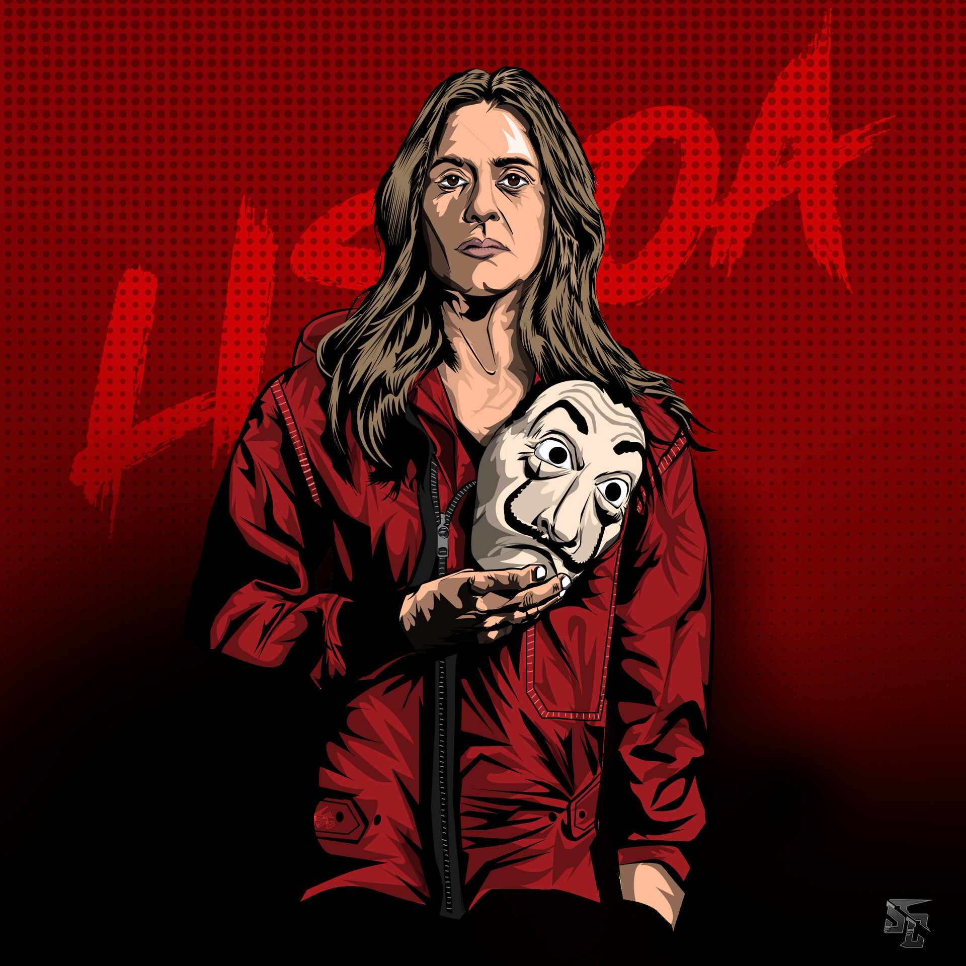 Lisbon Money Heist Vector Art, Soumik Choudhury