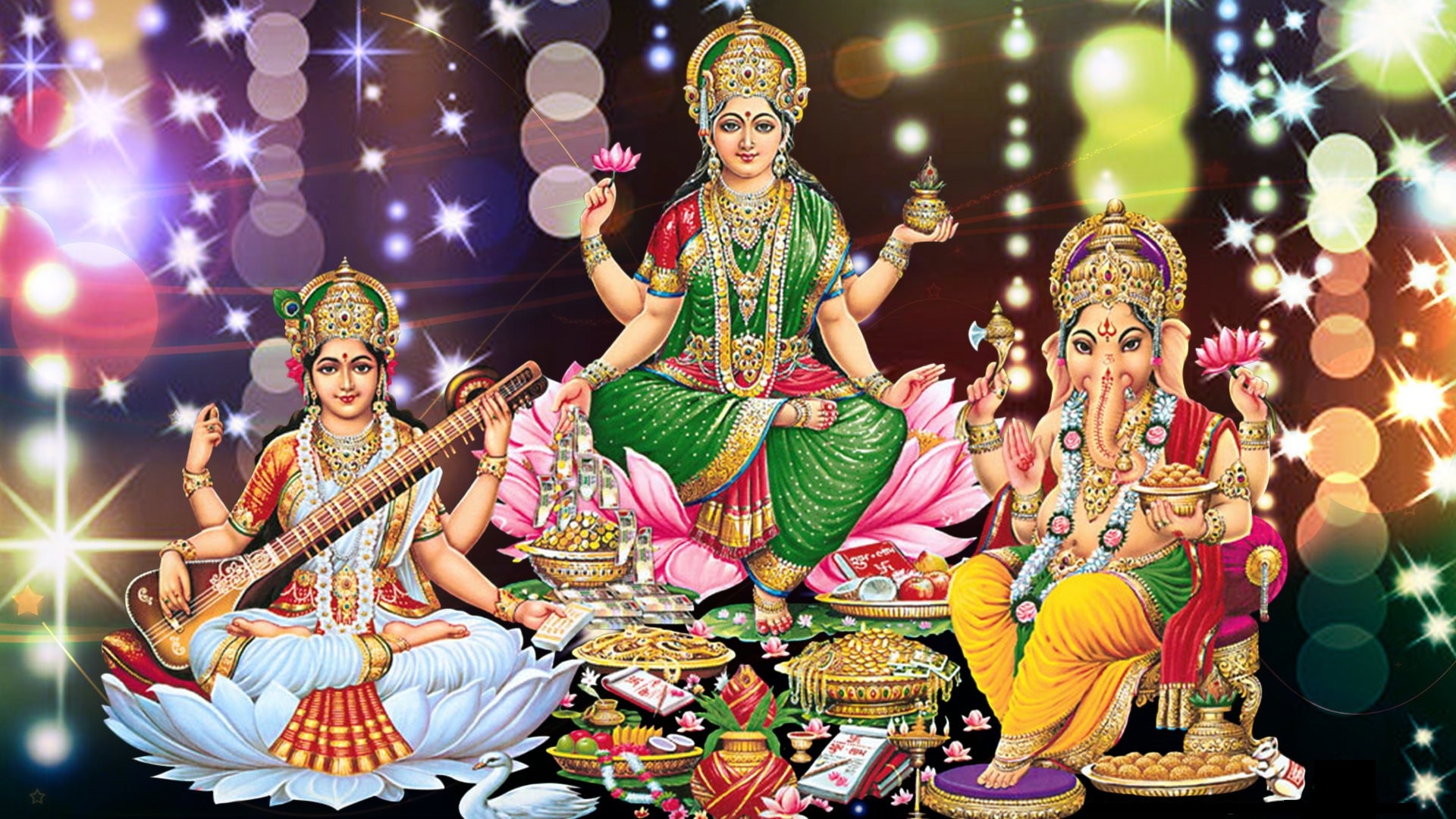 Goddess Lakshmi Ganesh And Saraswati Wallpaper God HD Wallpaper Download