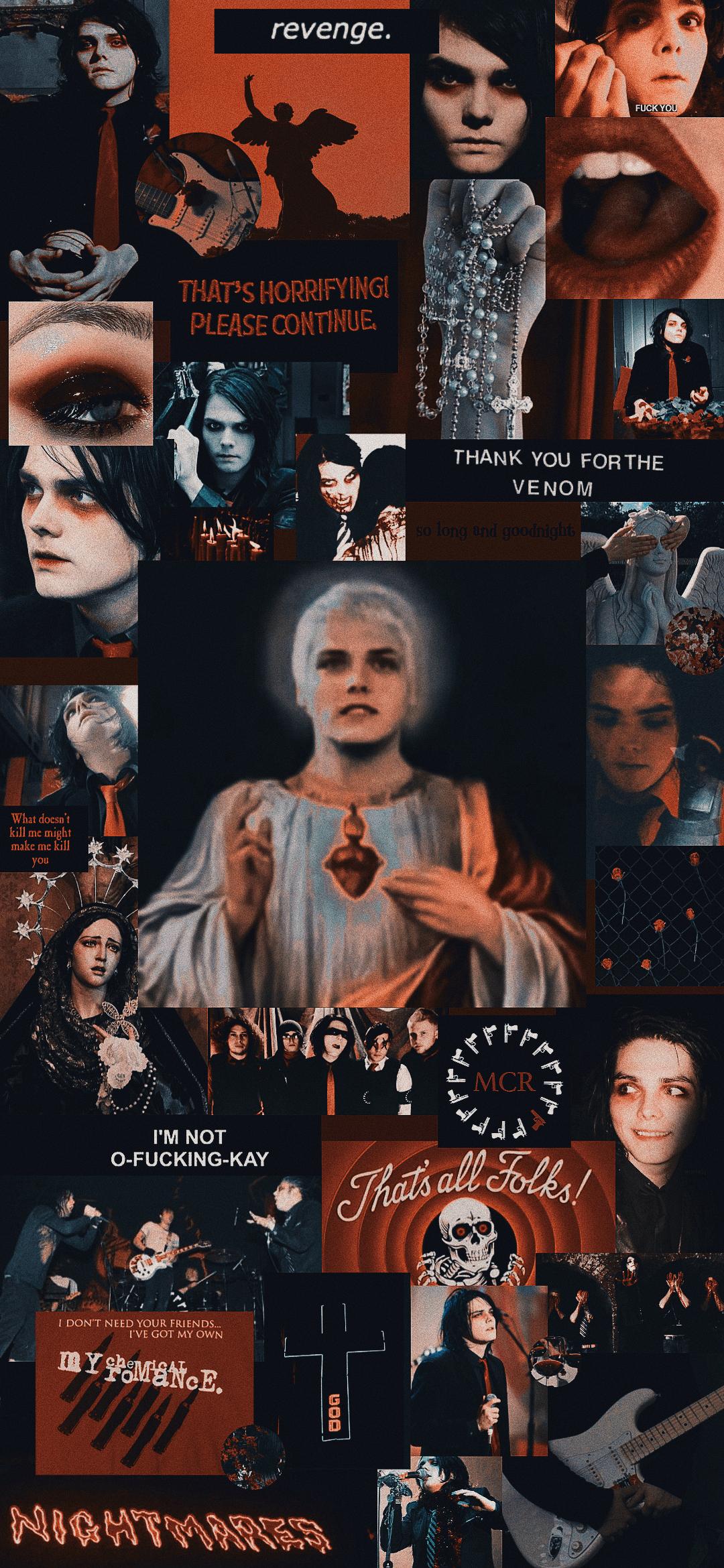 i made a nice revenge aesthetic wallpaper with Geesus to guide you: MyChemicalRomance