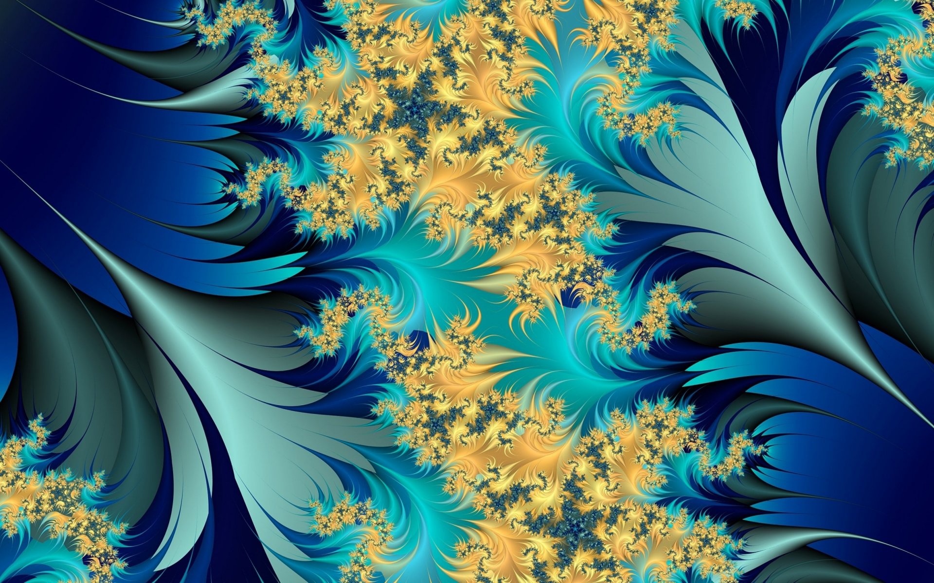 Yellow & Blue Leaves Fractal wallpaper. Yellow & Blue Leaves Fractal