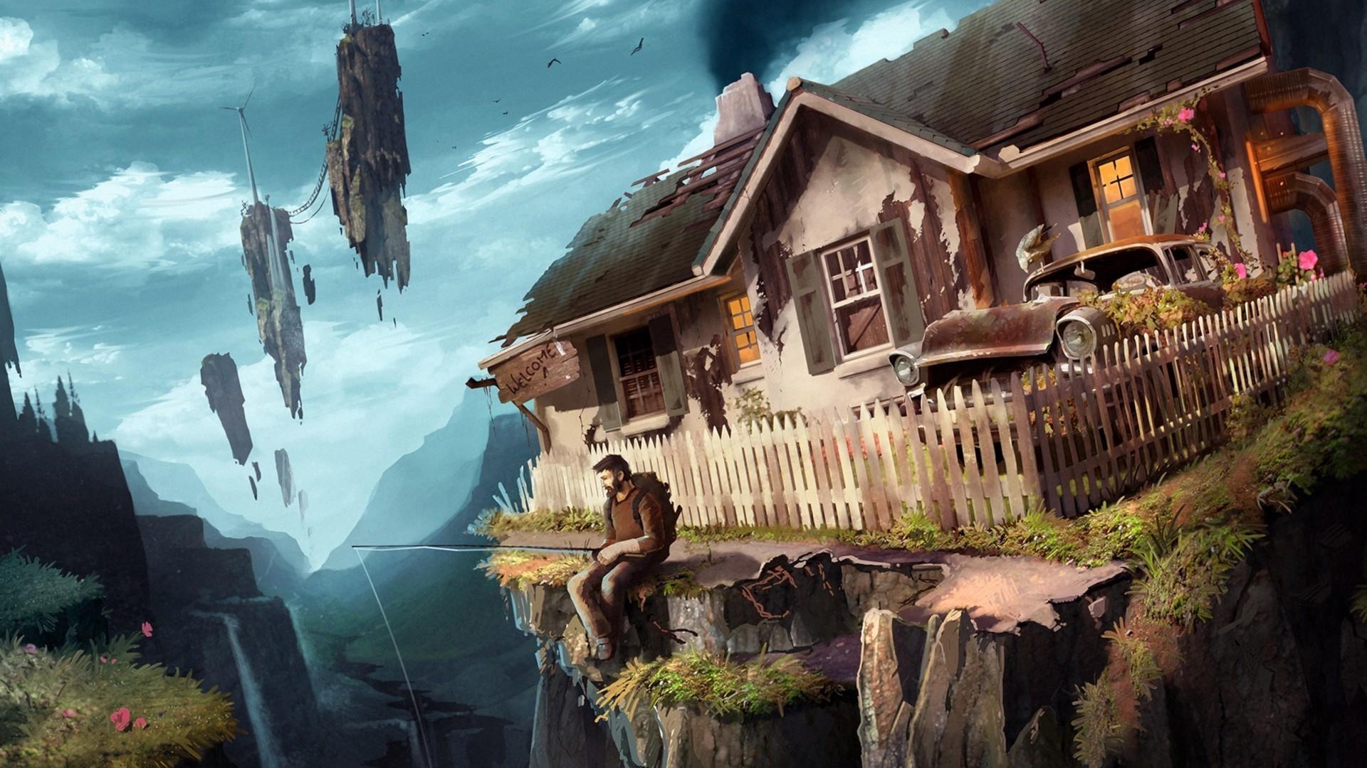 1920x1080 fantasy house wallpaper HD