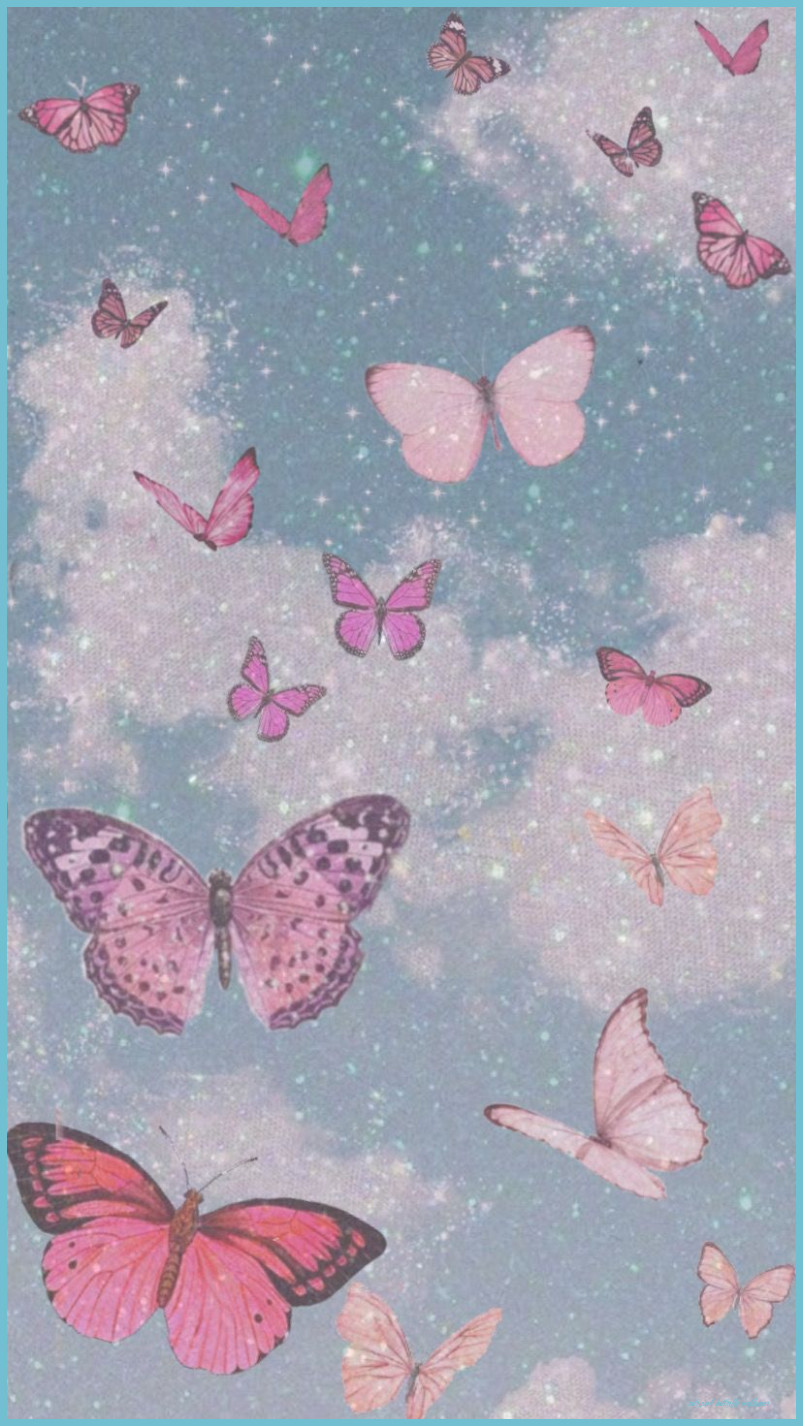 Download A vibrant pink butterfly full of glitter Wallpaper  Wallpaperscom