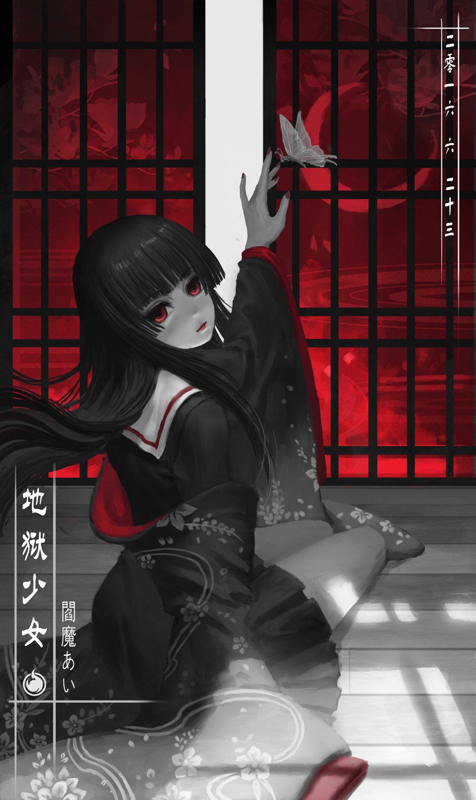 Wallpaper, Jigoku Shoujo, anime girls, Enma Ai 953x1600