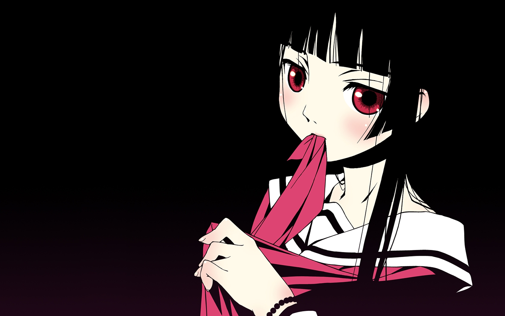 school uniforms jigoku shoujo red eyes enma ai anime girls 1680x1050 wallpaper High Quality Wallpaper, High Definition Wallpaper