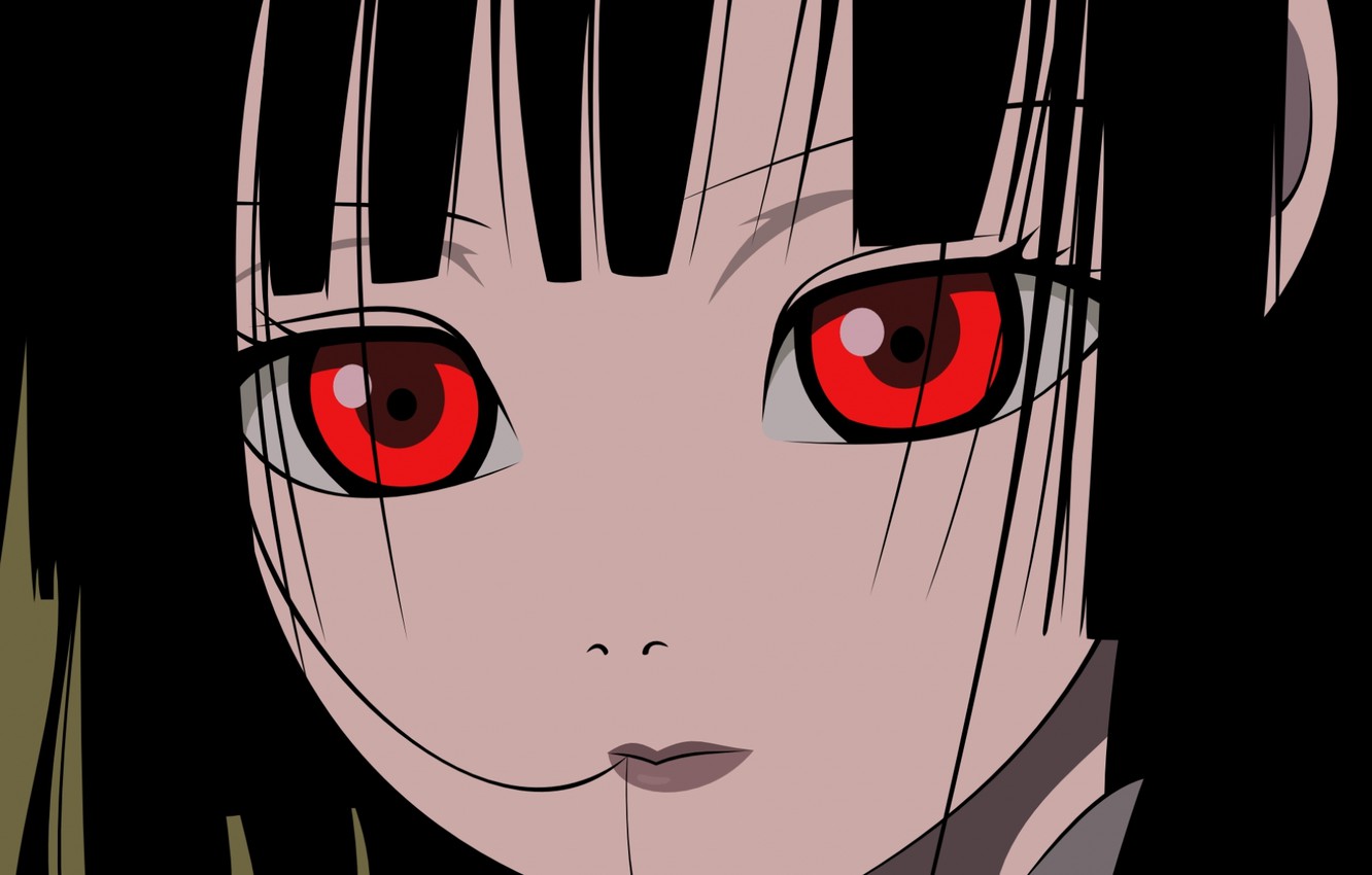 Wallpaper Look, Close Up, Face, Red Eyes, Bangs, Enma Ai, Jigoku Shoujo, Hell Girl, Hell Girl Image For Desktop, Section сёнэн