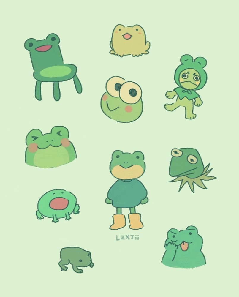 Twitter. Frog art, Frog drawing, Cute doodles