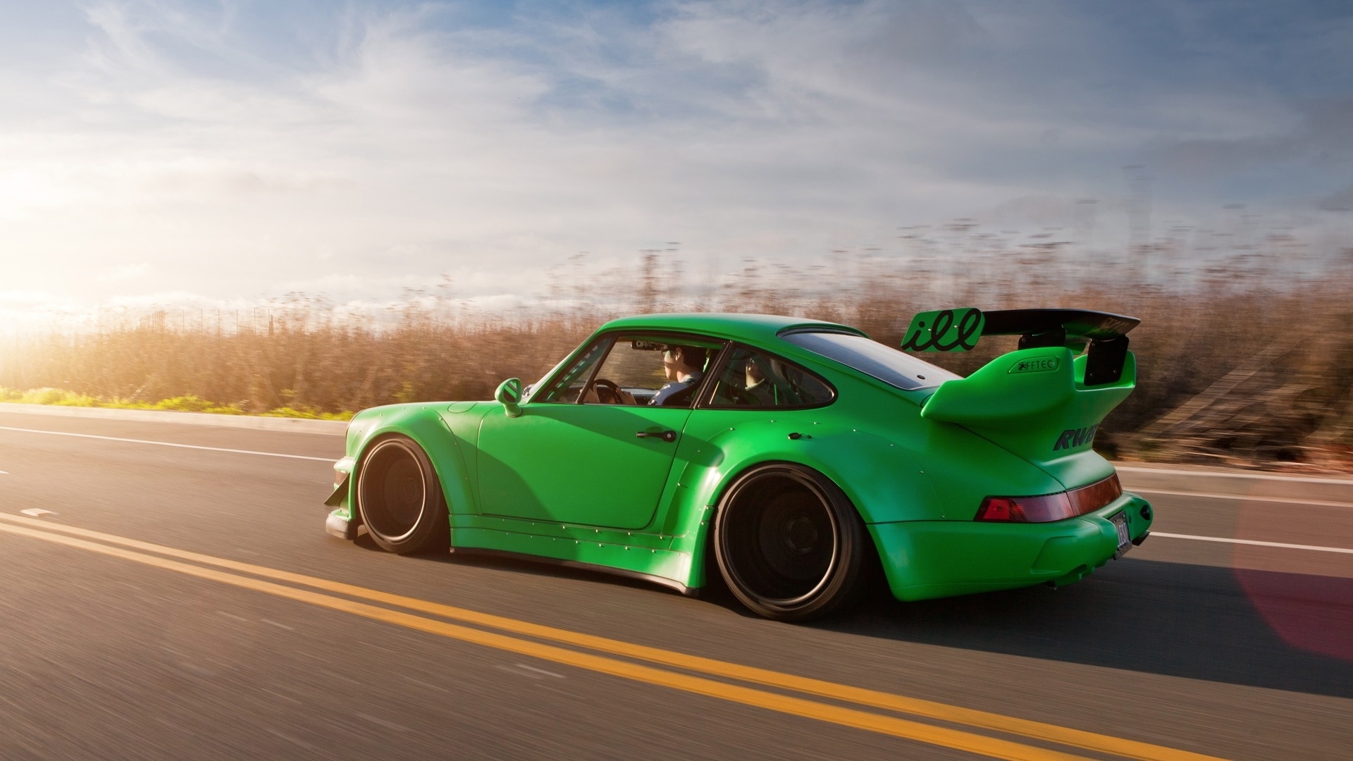 cars, Sunlight, Tuning, Porsche, 911, Tuned, Rauh, Welt, Begriff, Green Wallpaper HD / Desktop and Mobile Background