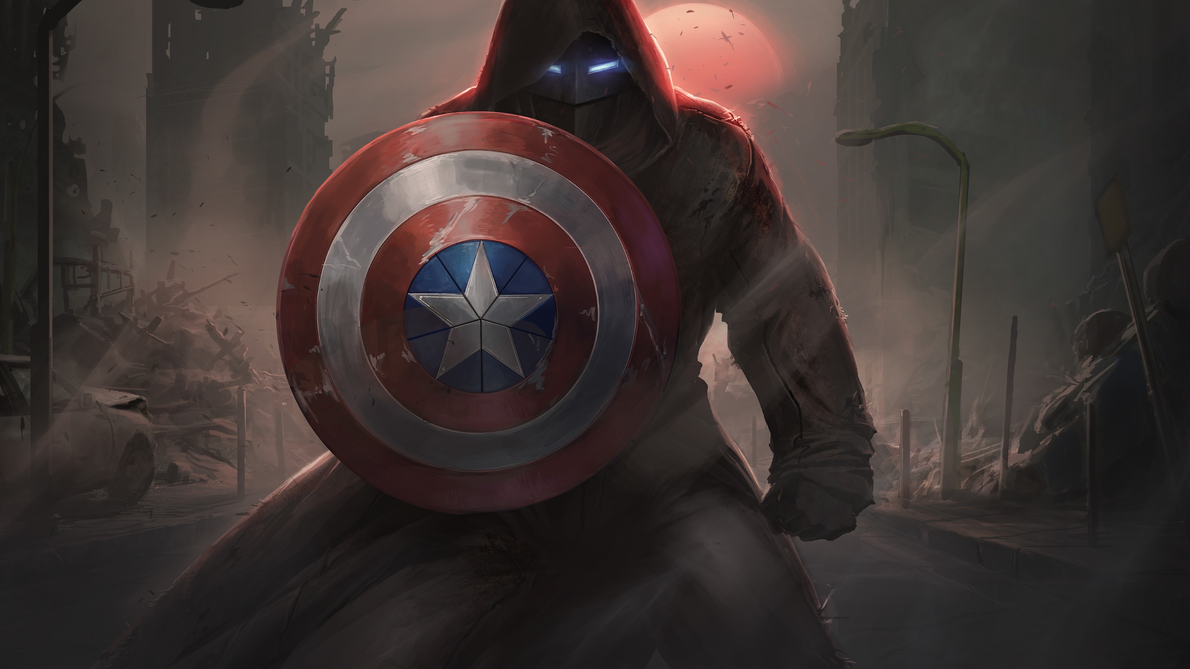 Marvel Captain America Shield Artwork 4K Wallpaper