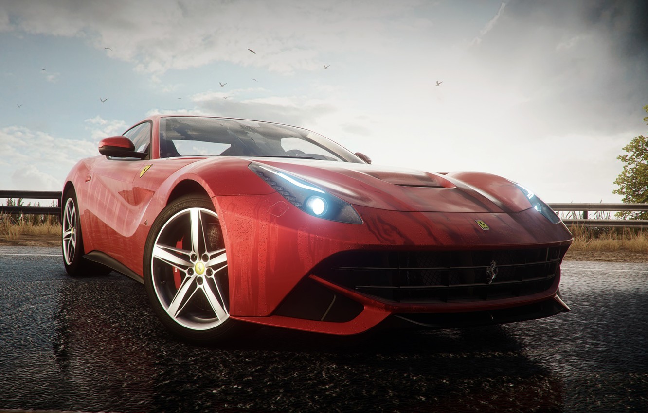 Wallpaper supercar, view, daroga, otrozhenie, Need for Speed Rivals, The Ferrari F12 Berlinetta image for desktop, section игры