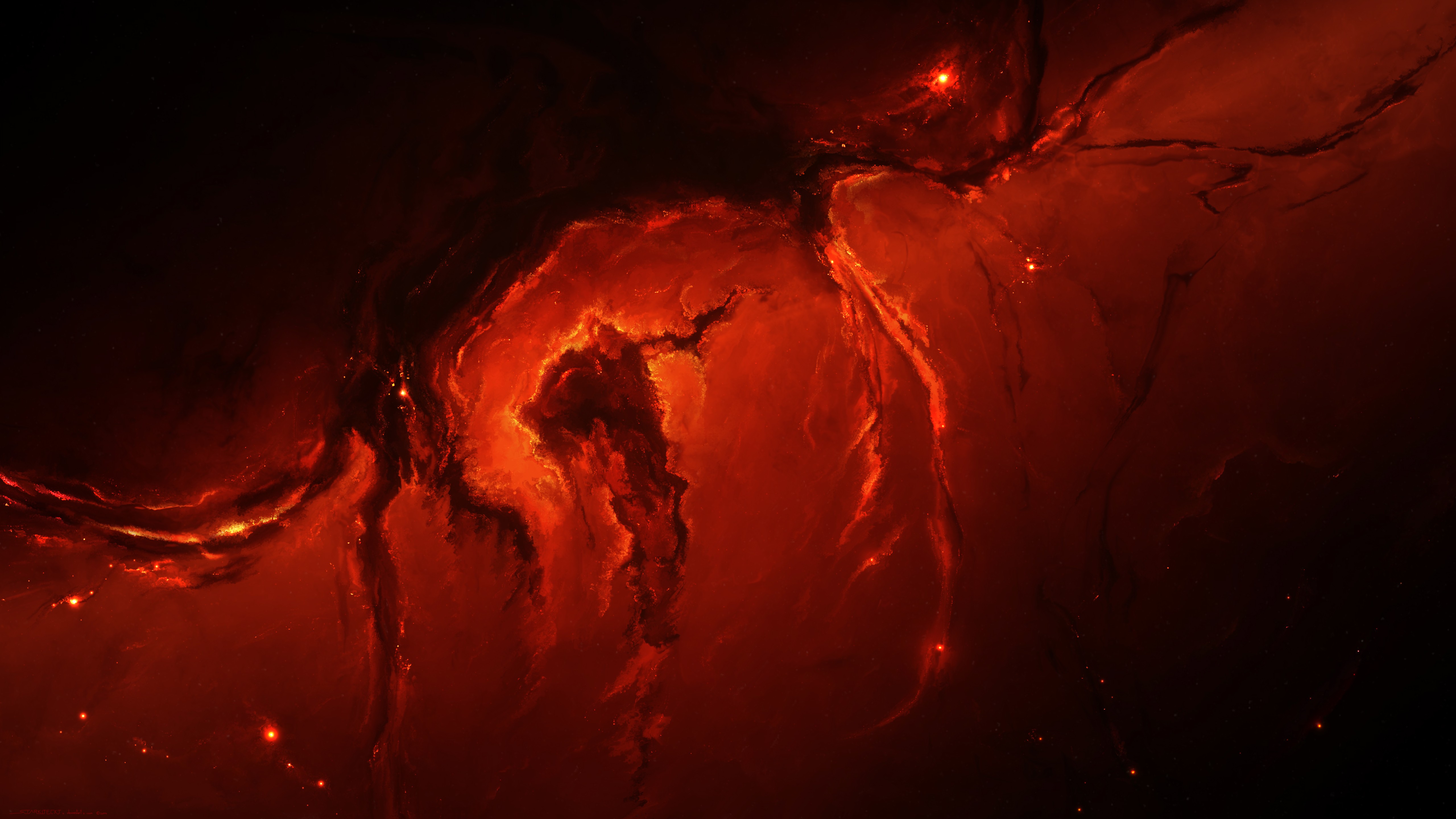 Red Nebula [5120x2880]: wallpaper
