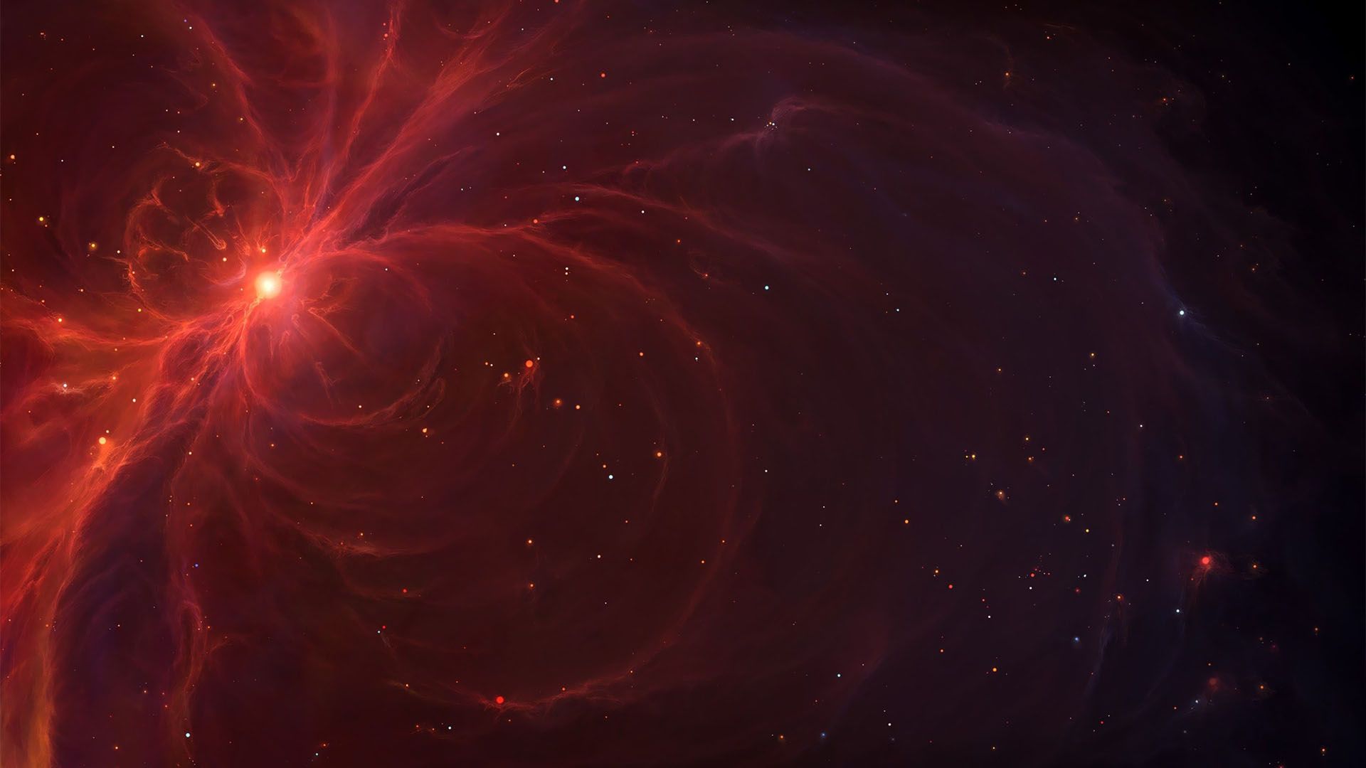 Red Nebula. HD Digital Universe Wallpaper for Mobile and Desktop