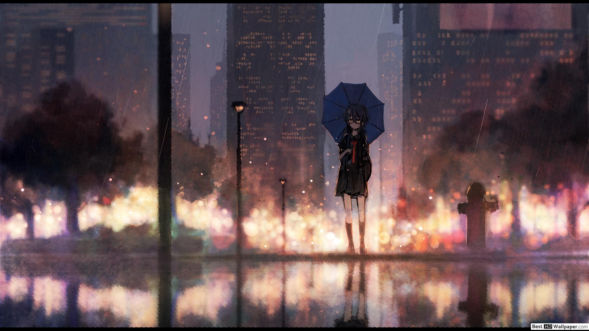 Night Rain HD wallpaper download