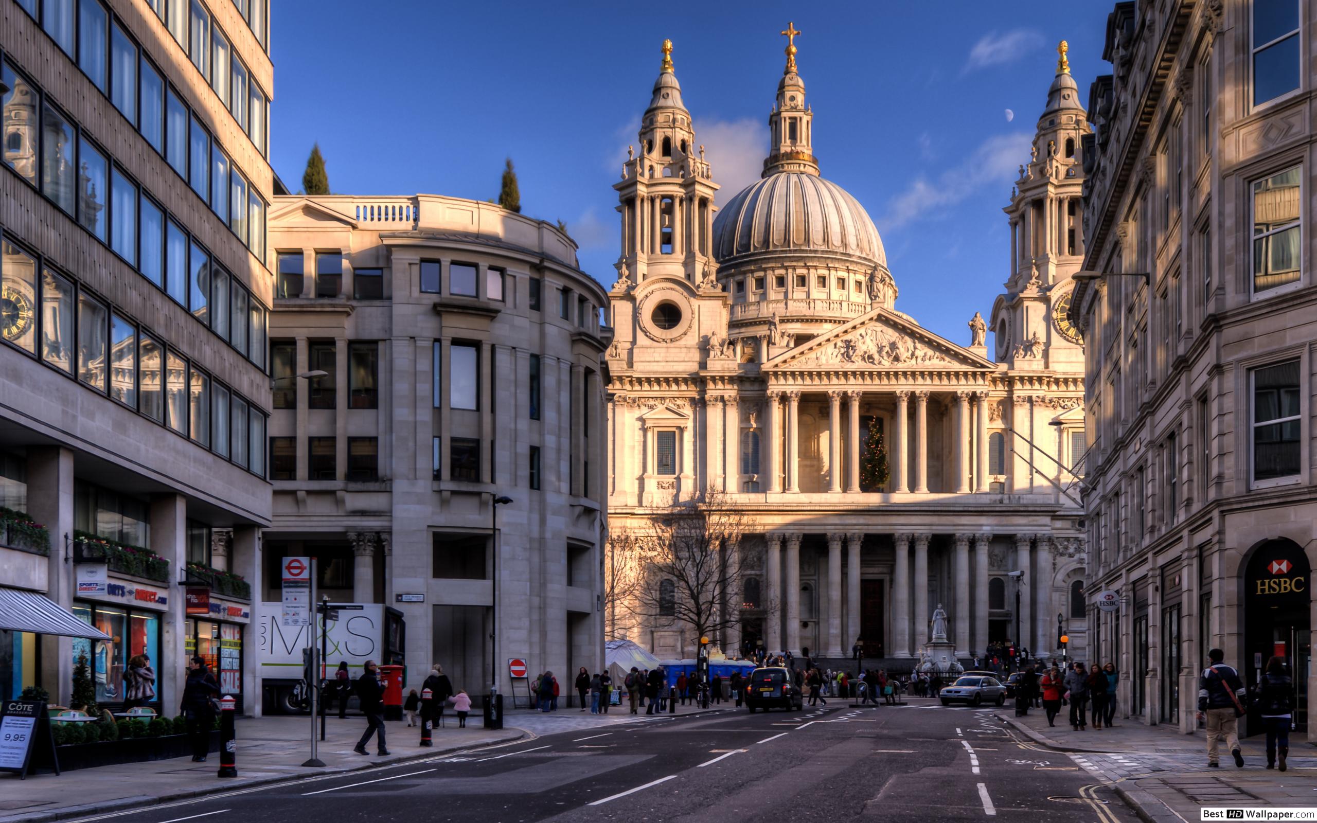 Ludgate Hill, St Pauls Cathedral, London HD wallpaper download