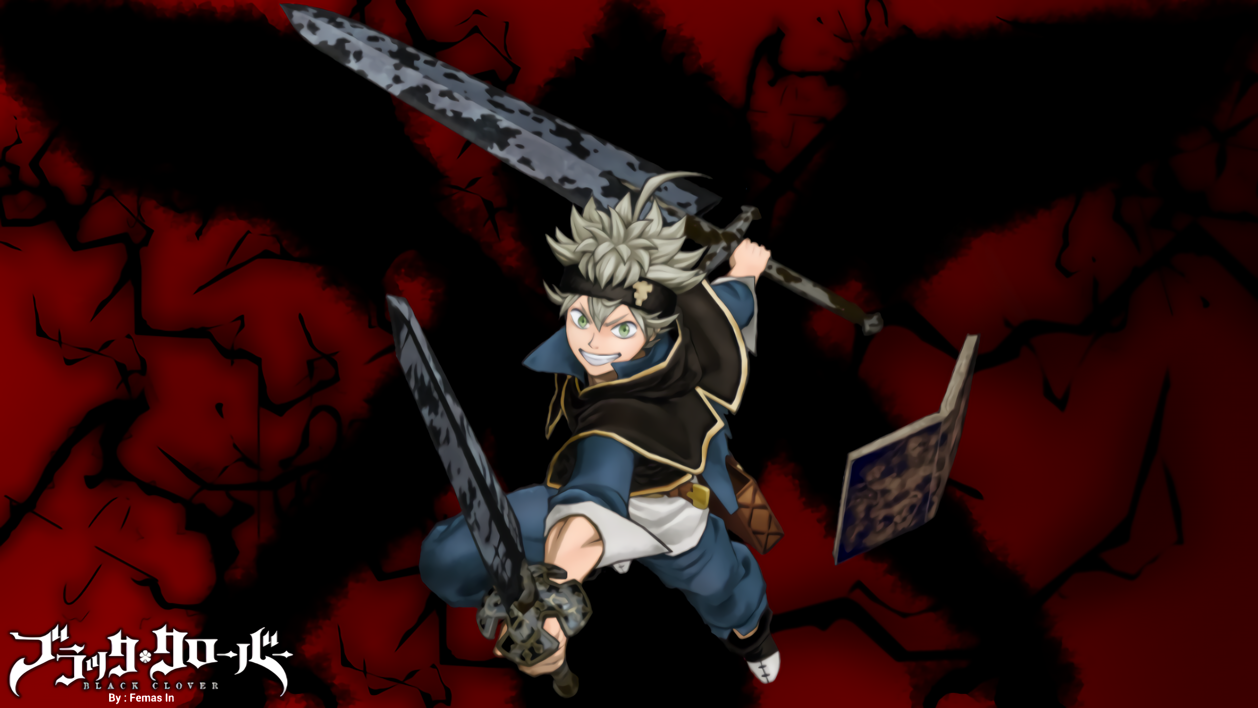 Download Asta Black Clover 4k Demon Fusion Double Swords Wallpaper