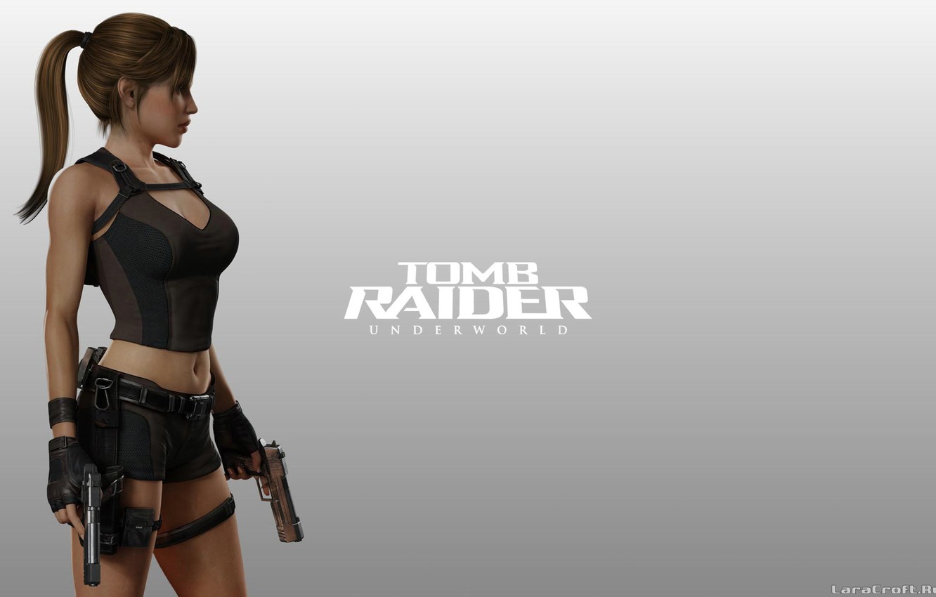 Wallpaper Girl, Background, Weapons, Tomb Raider, Underworld, Lara Croft image for desktop, section игры