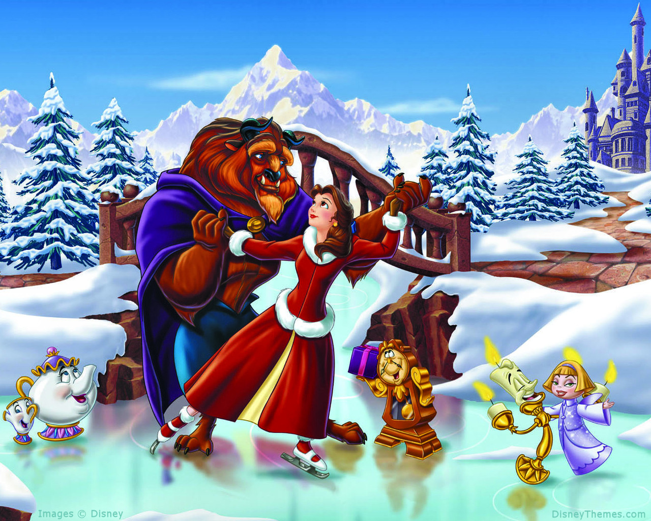Disney Princess Celebrating Christmas HD Wallpaper