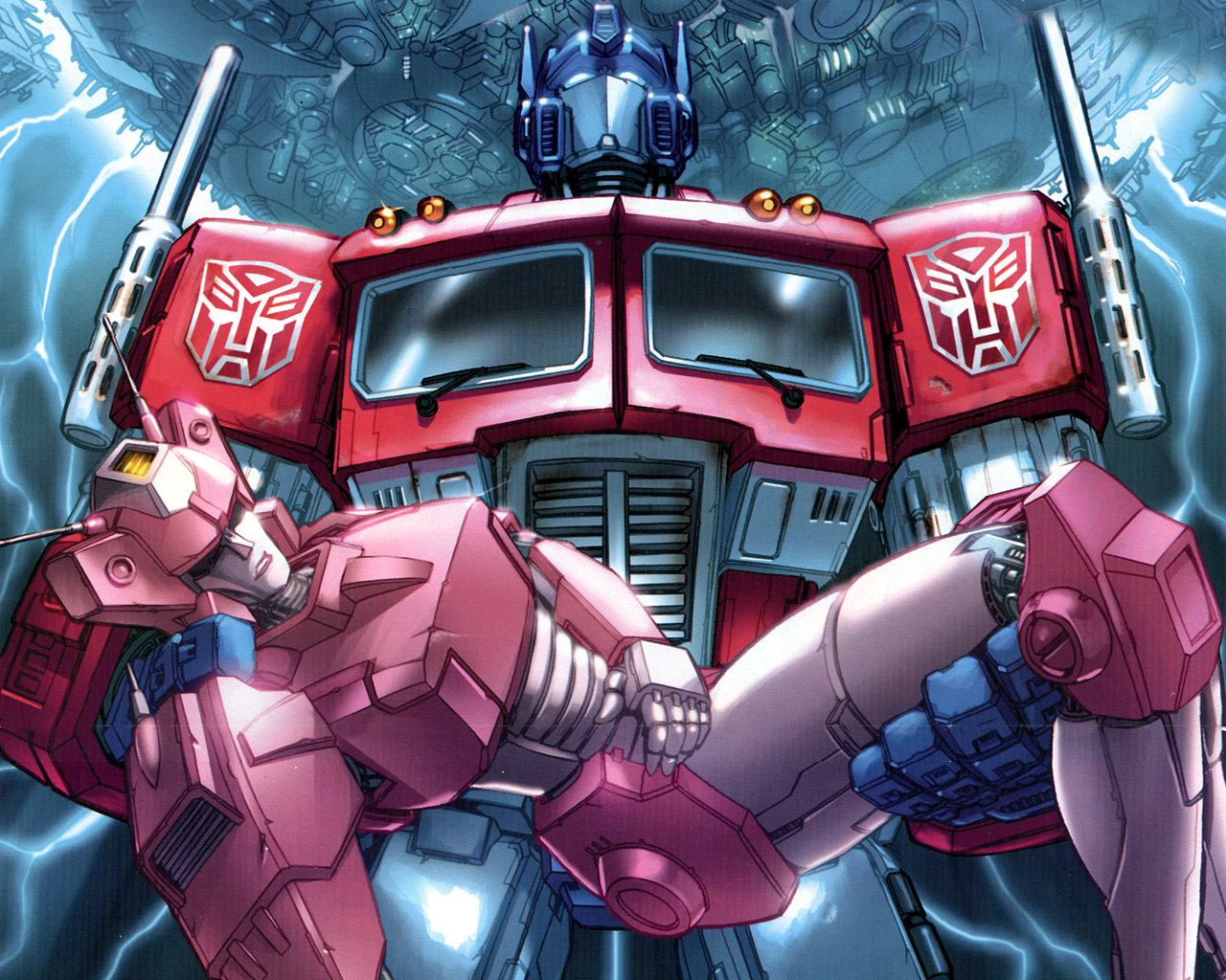 Wallpaper, anime, robot, Transformers, Optimus Prime, machine, comics, Autobots, screenshot, mecha, computer wallpaper, pc game, comic book 1280x1024