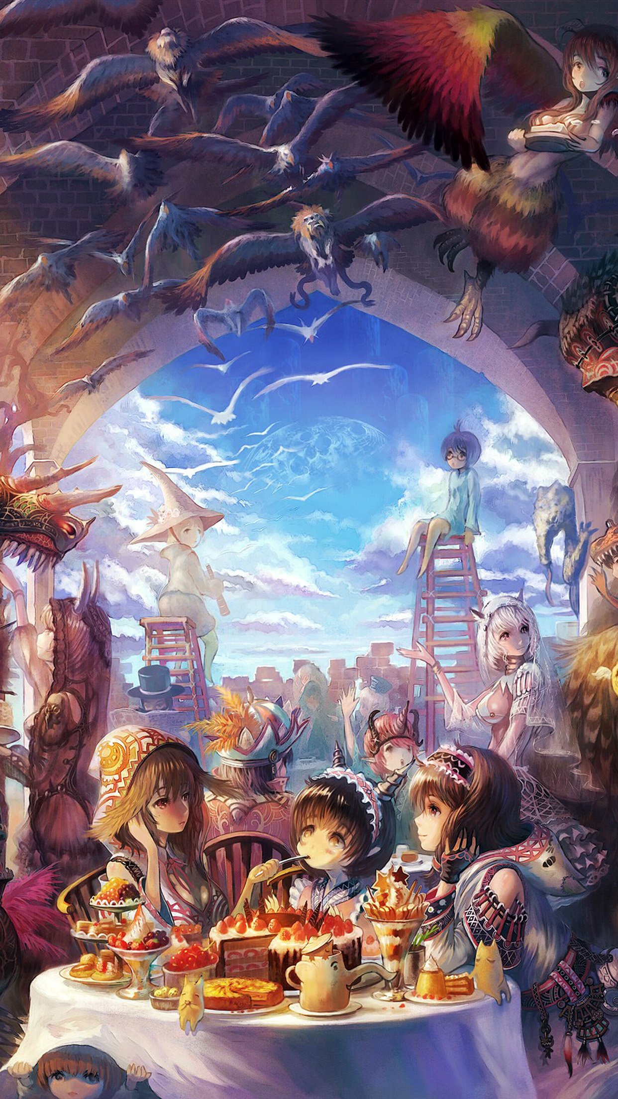 Fiesta Food Anime Art Illust Drawin Android wallpaper HD wallpaper