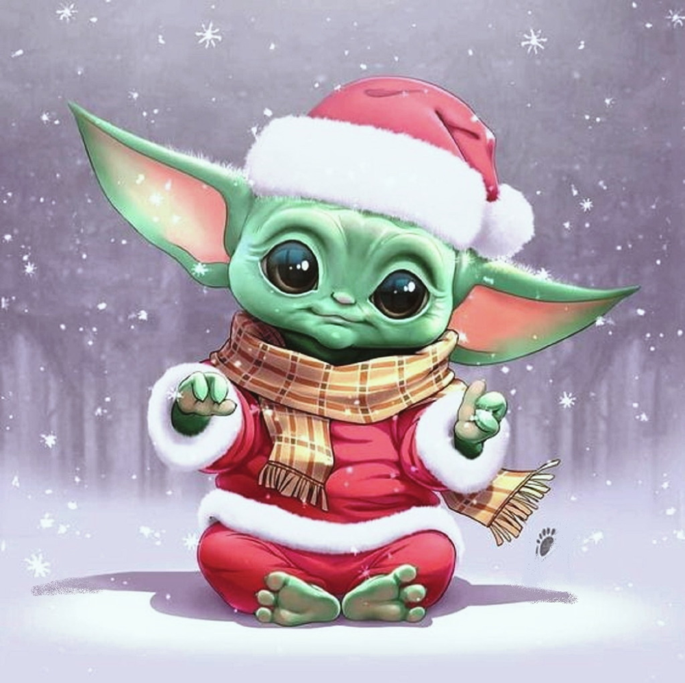 Cyberbeth Winter Snow Yoda Santa. Star Wars Drawings, Yoda Wallpaper, Star Wars Baby