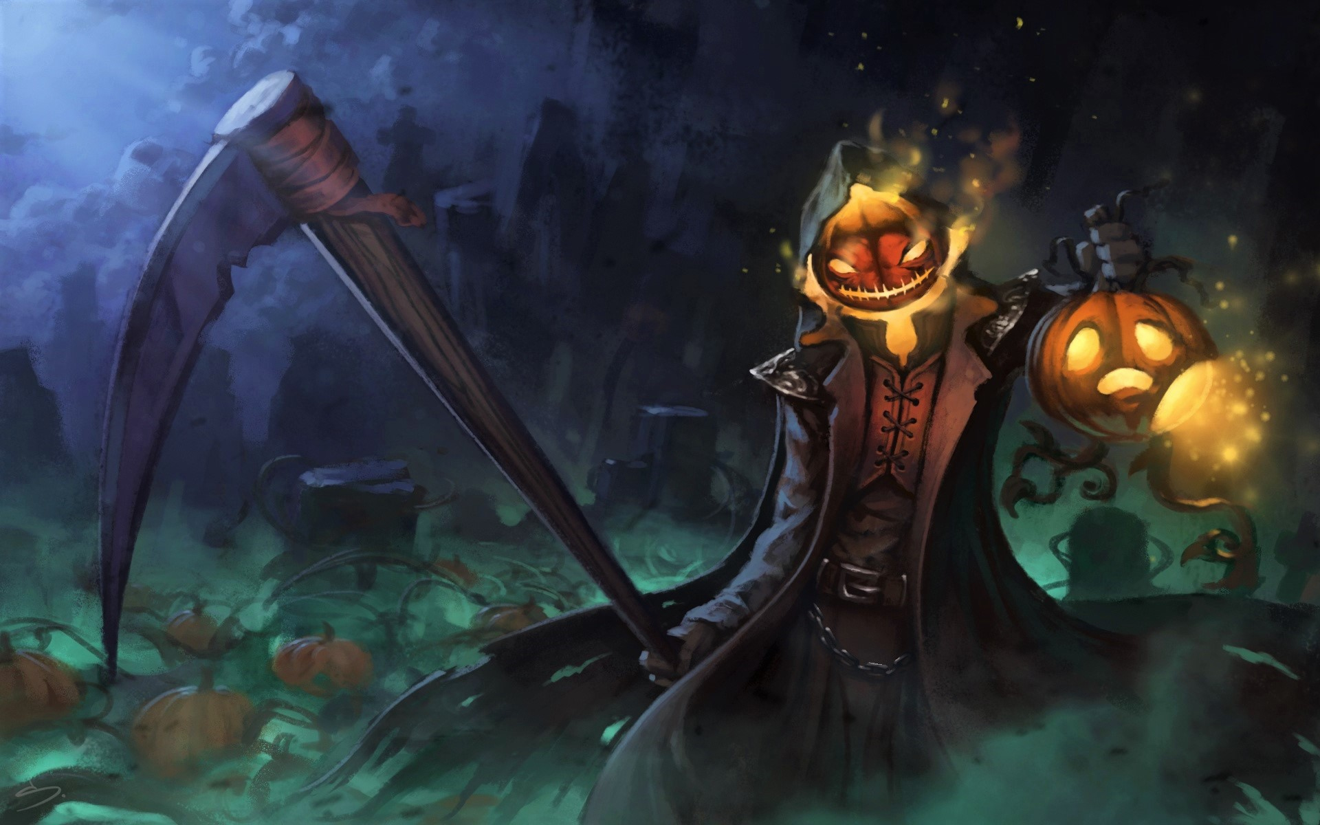 Desktop Wallpaper Halloween, Fantasy, Monster, Night, HD Image, Picture, Background, 721237