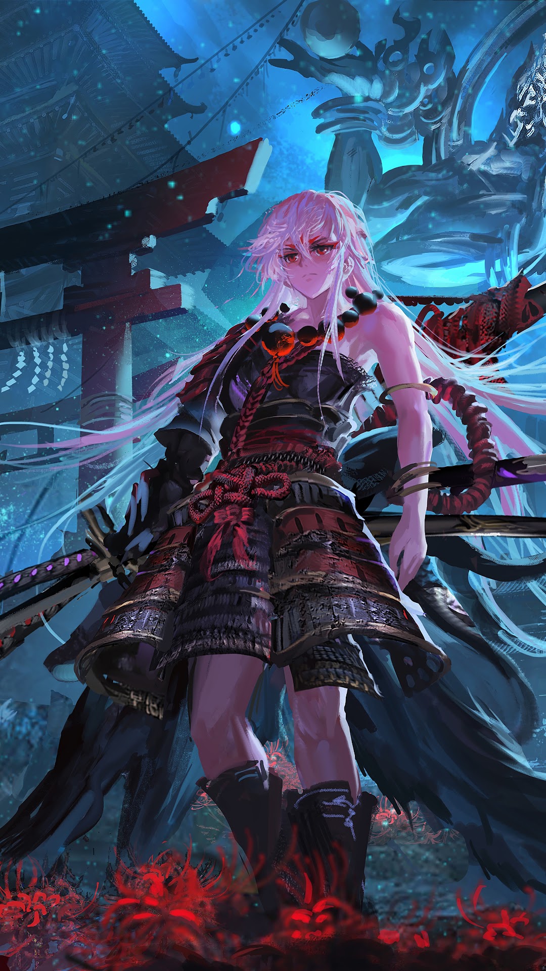Anime, Samurai, Girl, Katana, Fantasy, 8K phone HD Wallpaper, Image, Background, Photo and Picture. Mocah HD Wallpaper