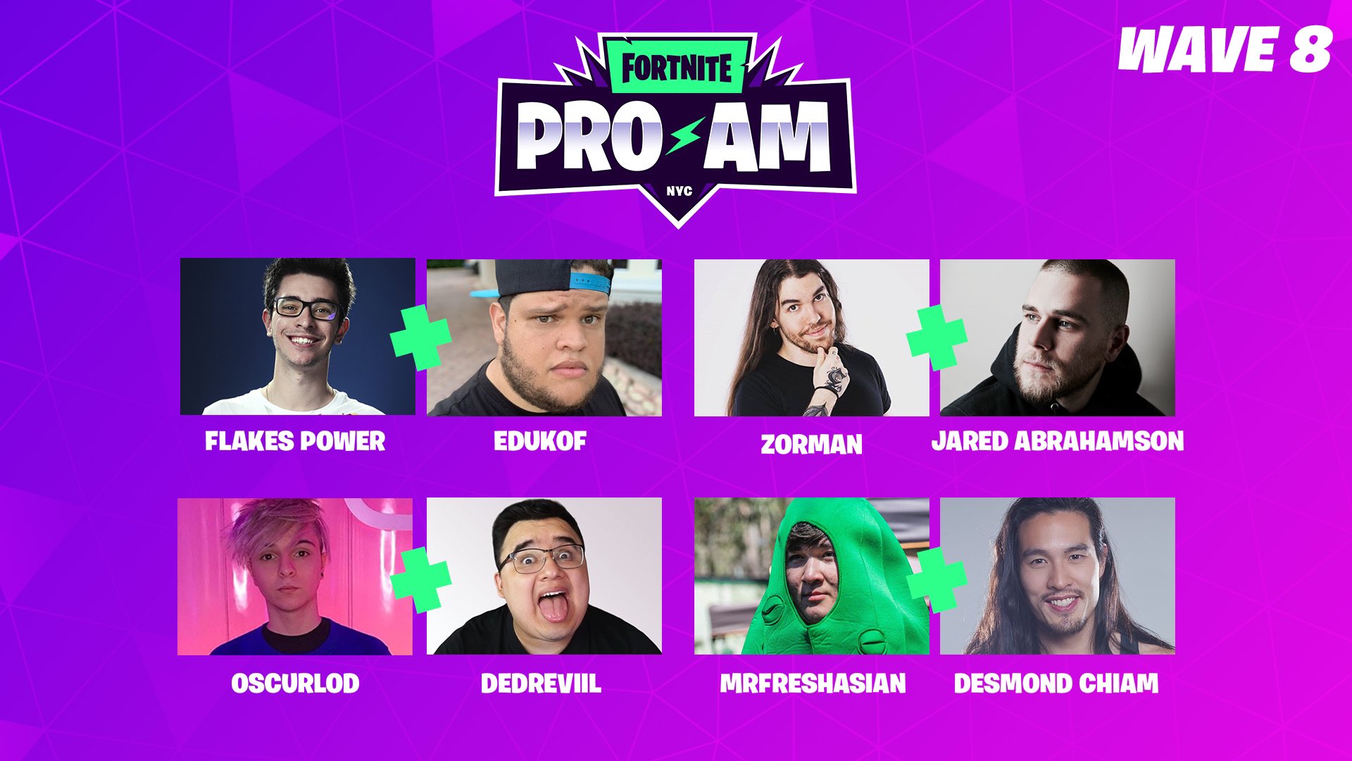 Fortnite #FortniteWorldCup Finals Celebrity Pro Am Is Almost Here! Tune In Live At 4PM ET July 26th: + + + + @deschiam