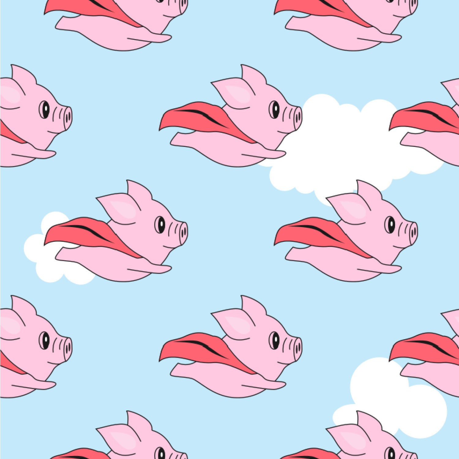 Flying Pigs Wallpaper & Surface Covering