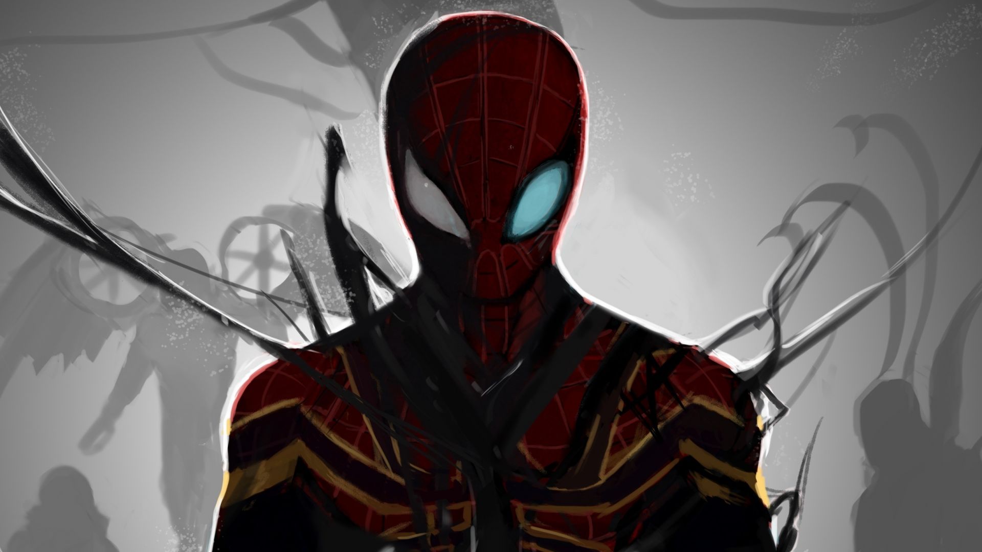 Desktop Wallpaper Iron Spider, Superhero, Venom, Parasite, Artwork, HD Image, Picture, Background, 7371d4