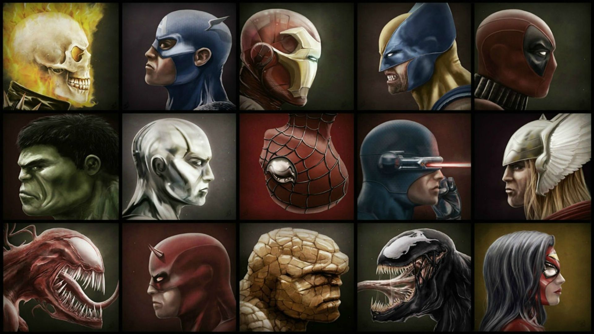 Wolverine, Marvel Comics, Superhero, Iron Man, Hulk, Captain America, Venom, Carnage, Spider Man, Thor, Deadpool, Ghost Rider, Silver Surfer, Fantastic Four, The Thing, Thing, Daredevil Wallpaper HD / Desktop and Mobile Background