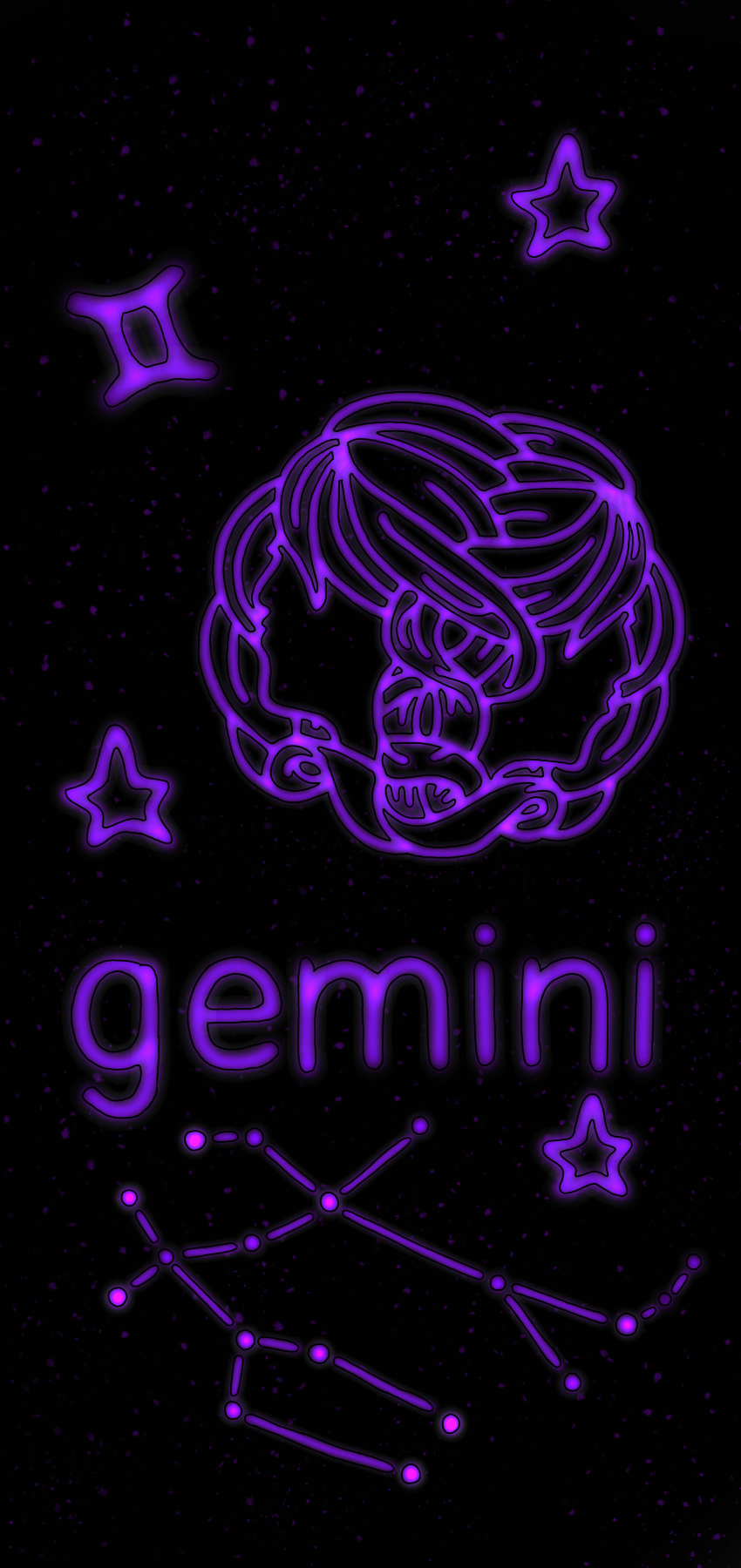 Gemini Zodiac Wallpaper iPhone. Gemini wallpaper, Gemini, Neon wallpaper