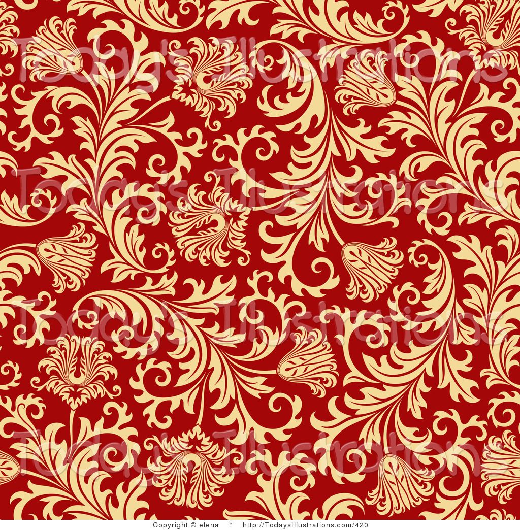 Red and Gold Floral Wallpaper Free Red and Gold Floral Background
