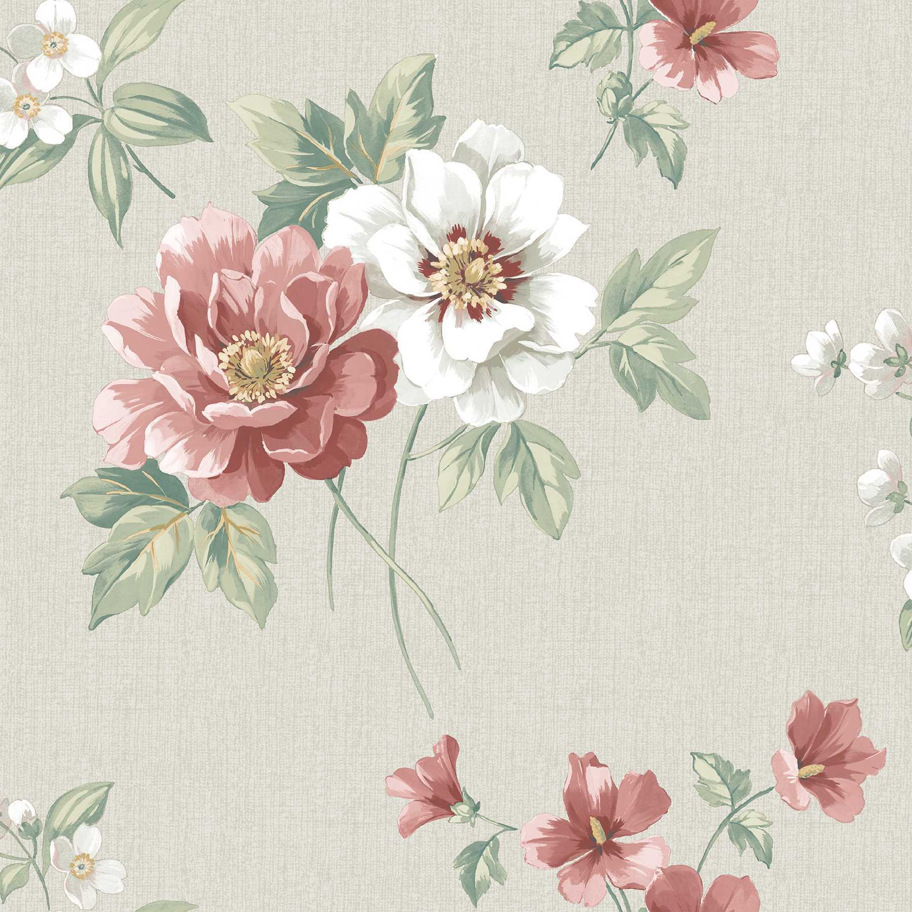 Chesapeake By Brewster 3112 002760 Sage Hill Keighley Red Floral Wallpaper Savvy Decorator