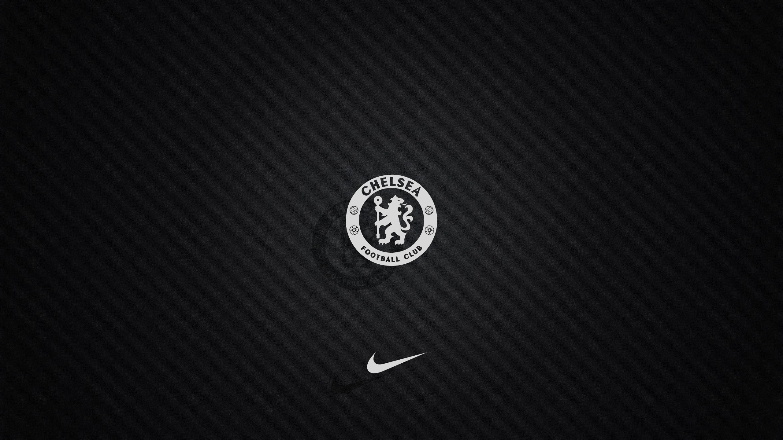 logo, Chelsea FC, Nike, Black background, Monochrome Wallpaper HD / Desktop and Mobile Background