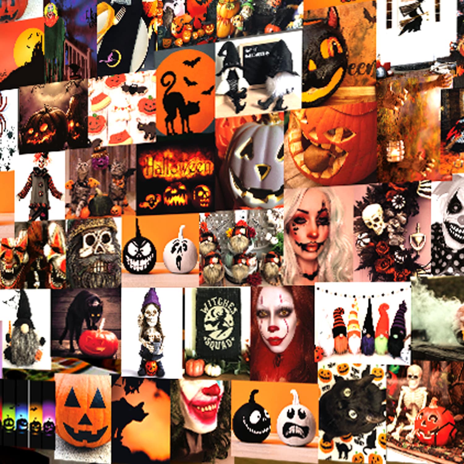 Halloween collage kit 3 sq. Aesthetic room decor 60 pics