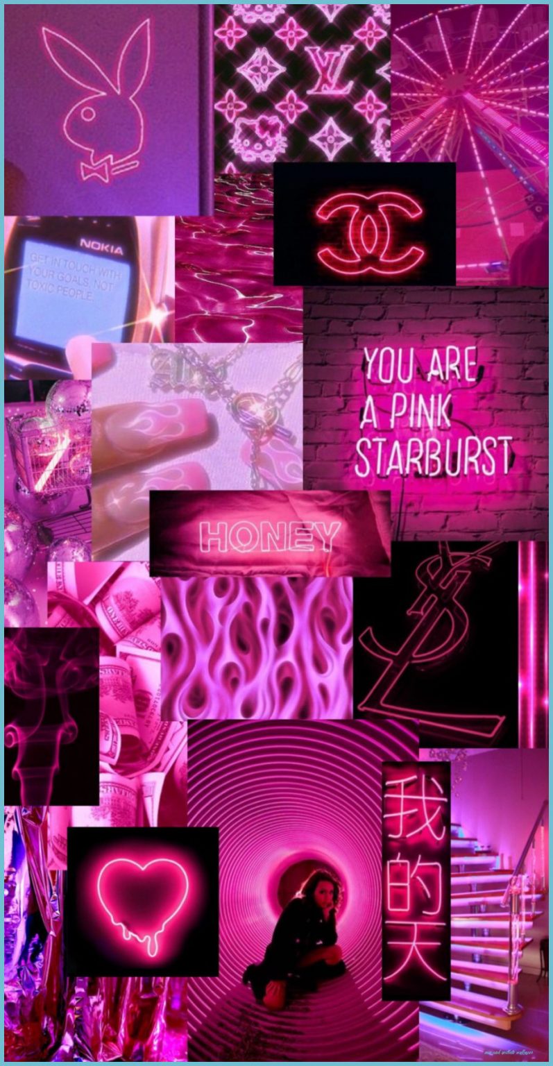 Neon Pink And Purple Aesthetic Background