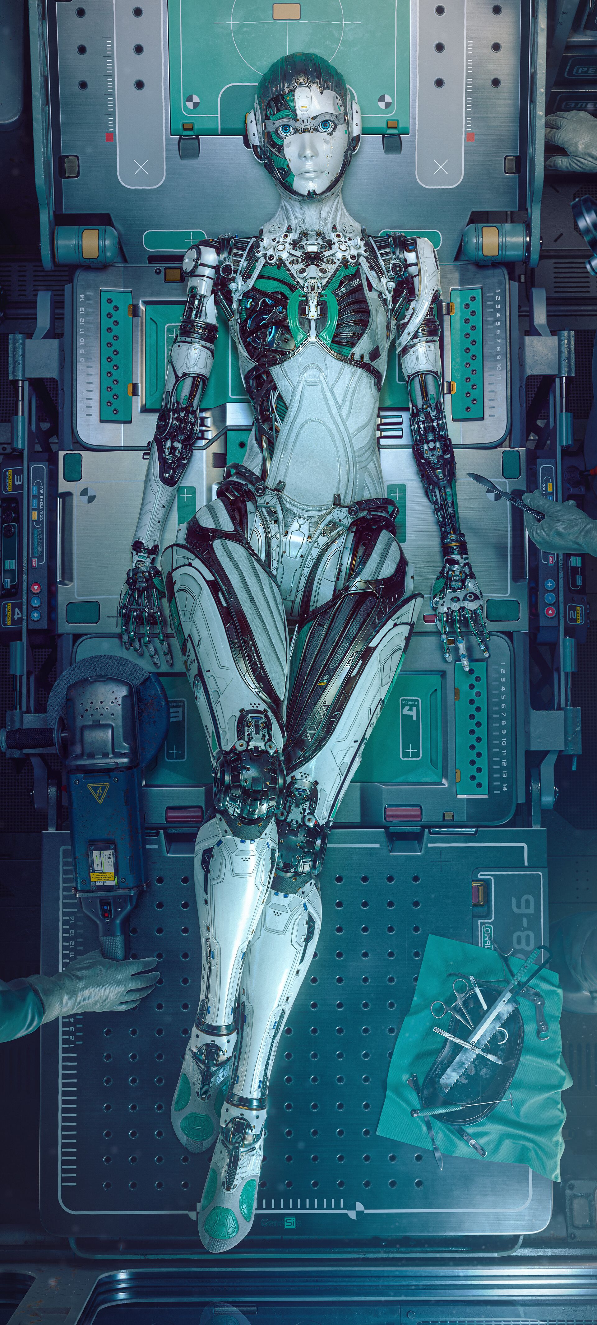 ArtStation, digital art, science fiction, robot, futuristic, machinex4260 Wallpaper.cc. Cyborgs art, Cyborg girl, Female cyborg