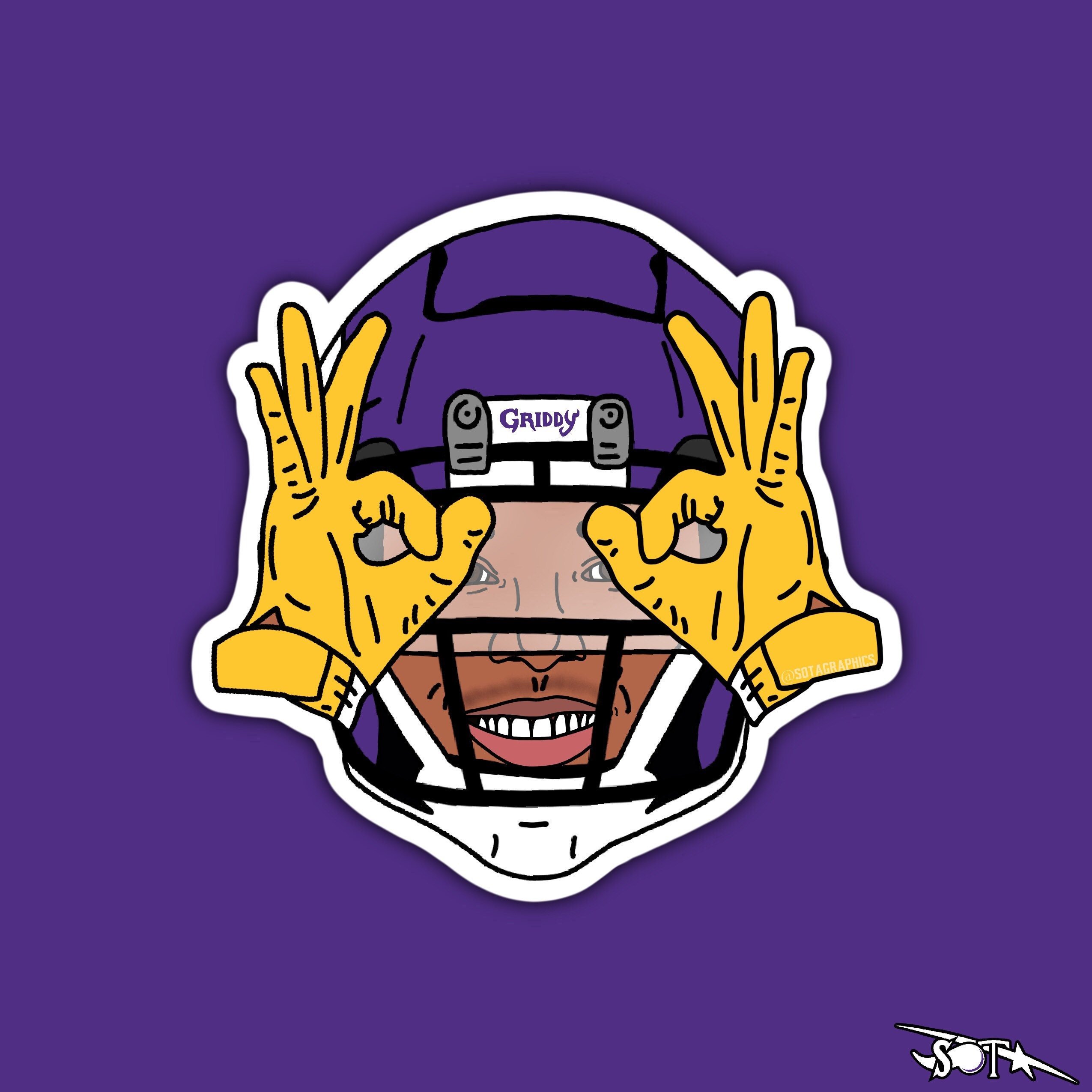 Vikings Justin Jefferson GRIDDY Sticker