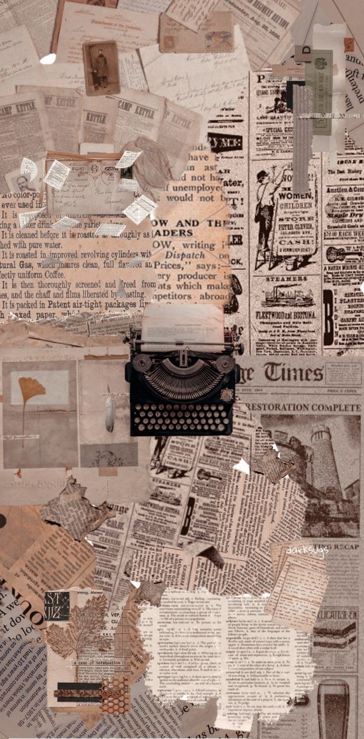 Wallpaper Aesthetic. Newspaper wallpaper, Newspaper collage, Newspaper background