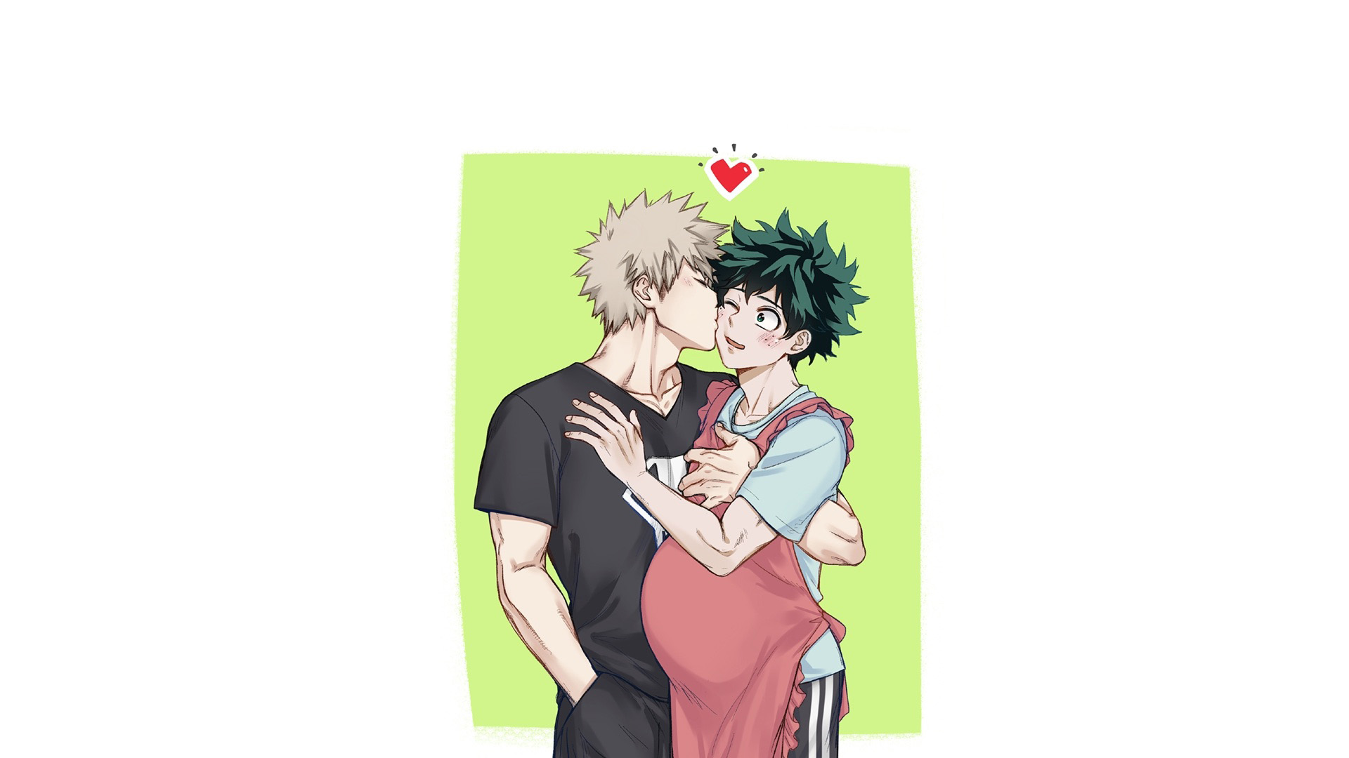 Izuku Midoriya Katsuki Bakugou In White Background HD My Hero Academia Wallpaper