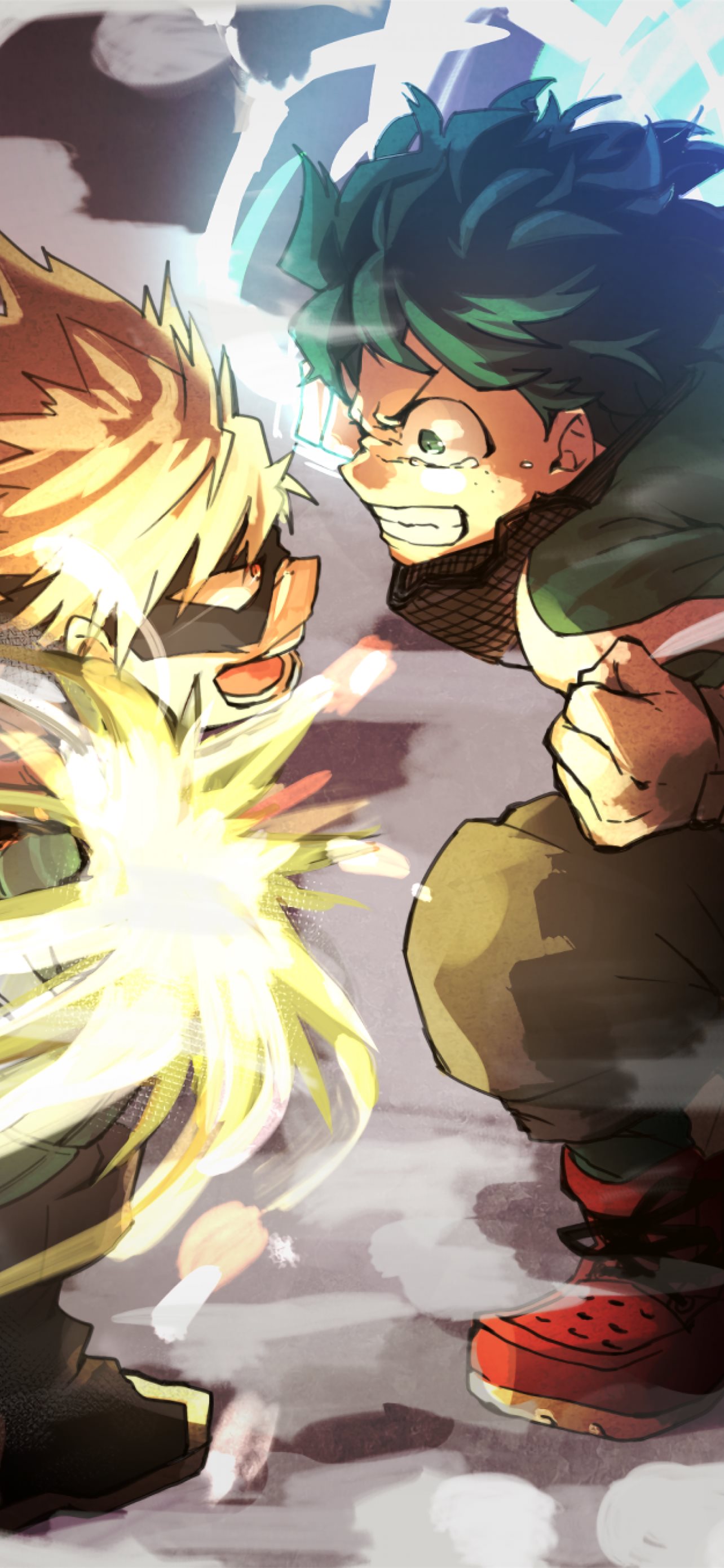 Midoriya Izuku Bakugou Katsuki Boku No Hero Academ. iPhone Wallpaper Free Download