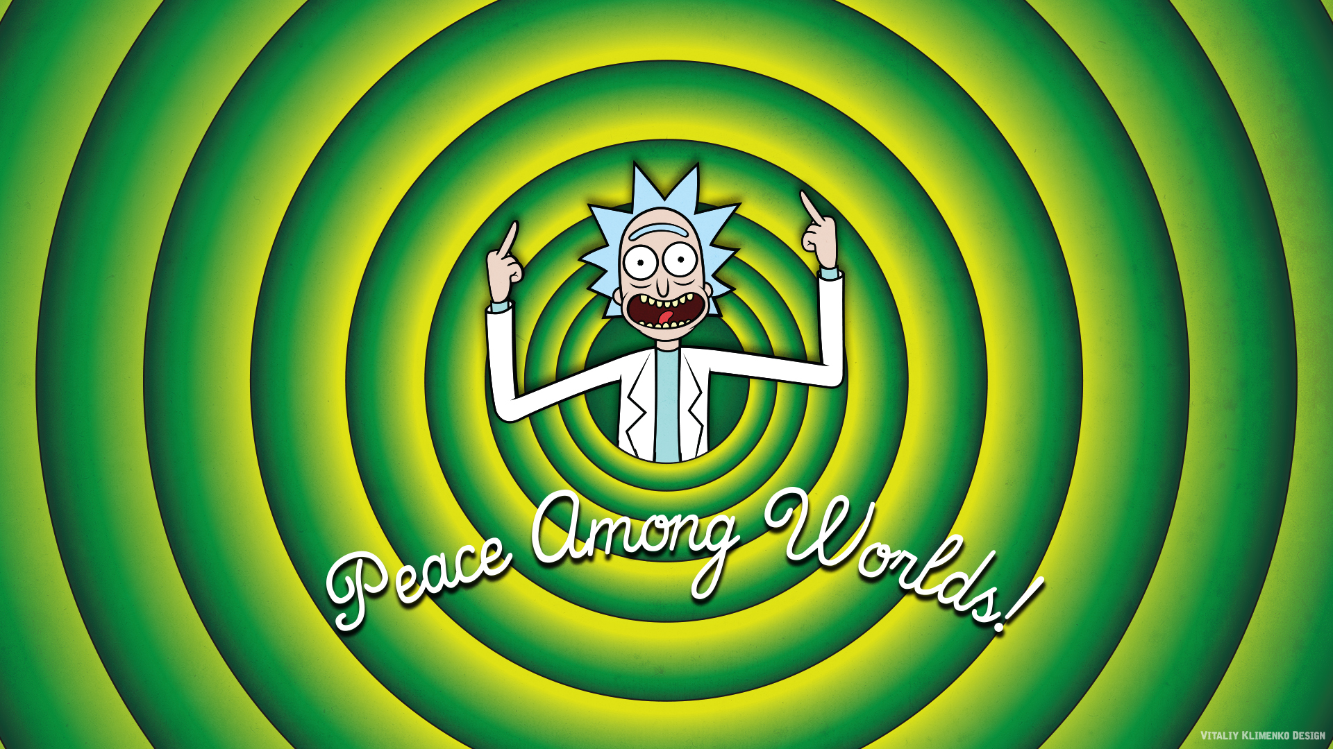 Wallpapers : Rick and Morty, green, middle finger 1920x1080.