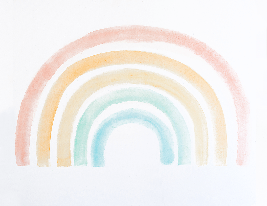 Elsi Rainbow Wallpaper Mural. Retro Rainbow Wallpaper