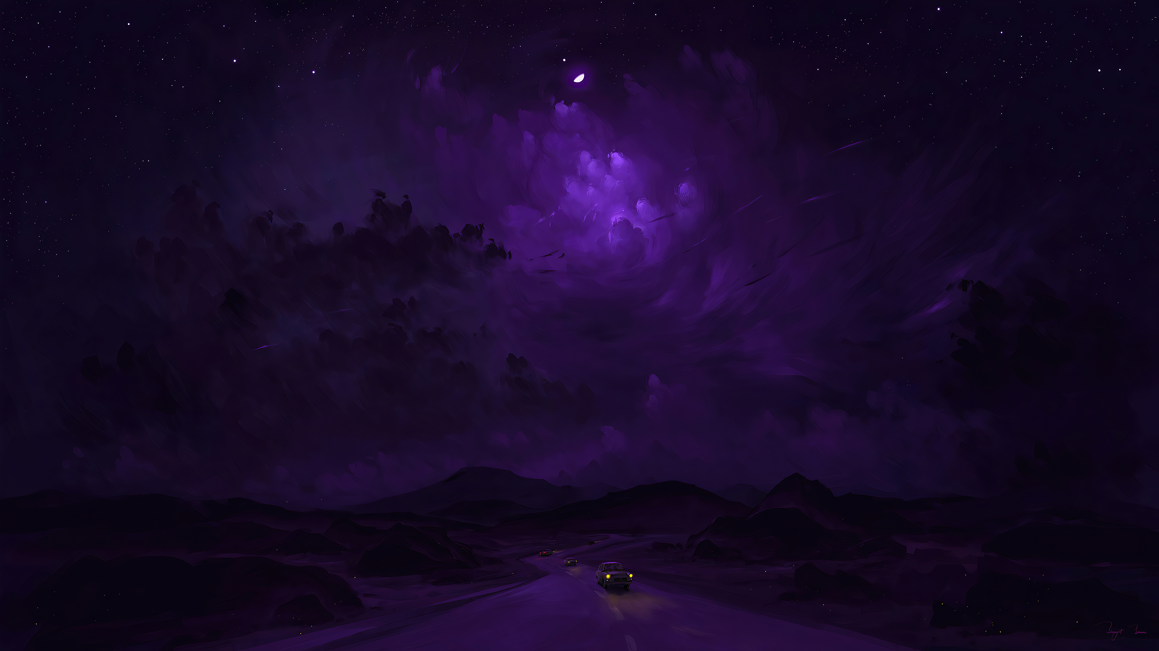 Purple Night Ride 4k, HD Artist, 4k Wallpaper, Image, Background, Photo and Picture