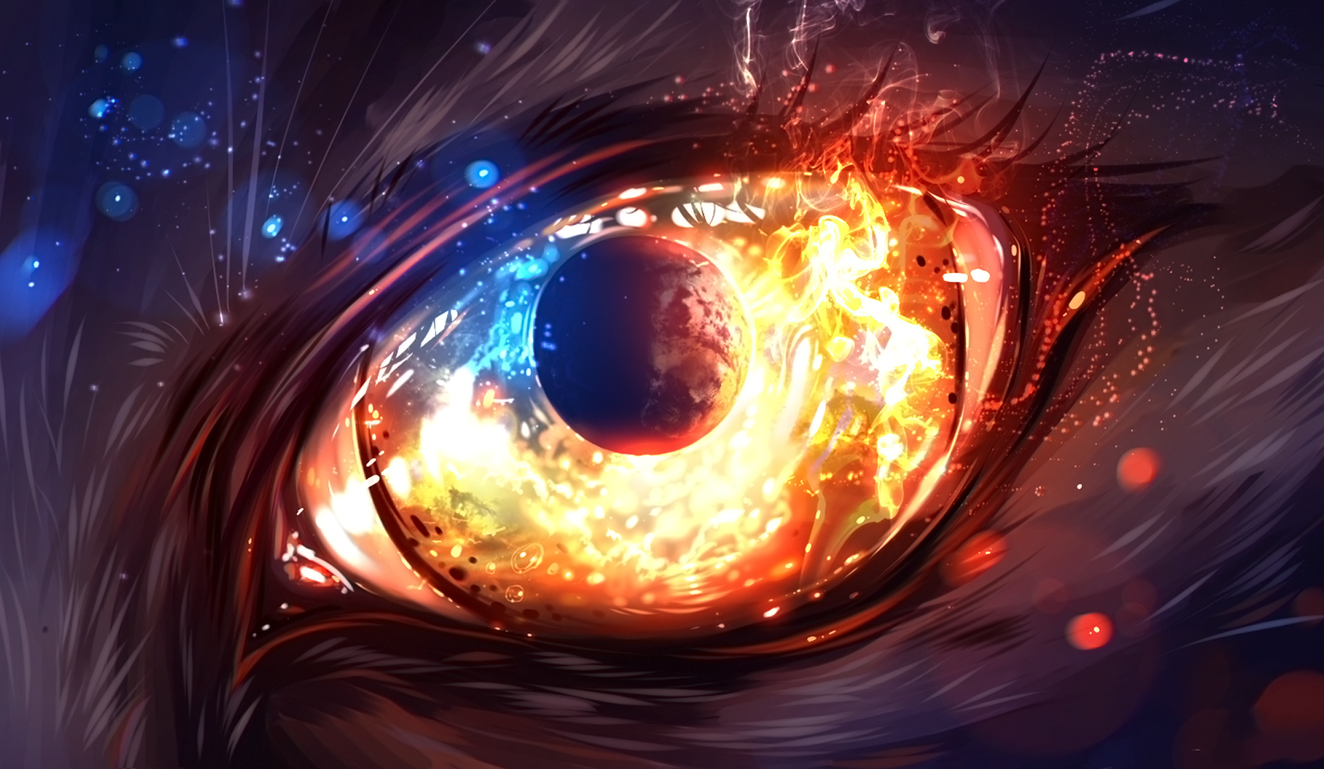 Eye Fire Planet Wallpaper:1920x1115
