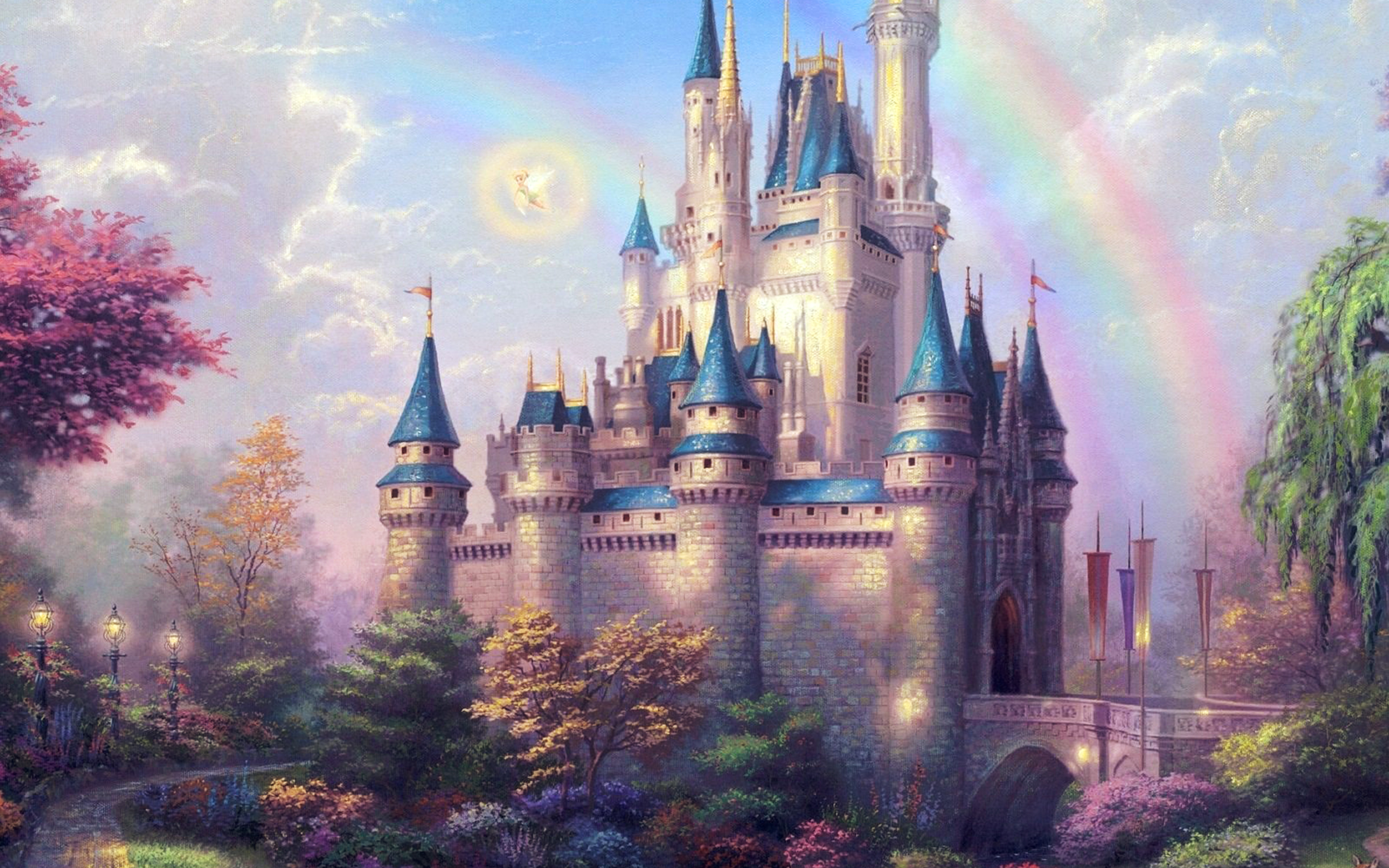 Fantasy Castle Illustration Cute Disney Wallpaper