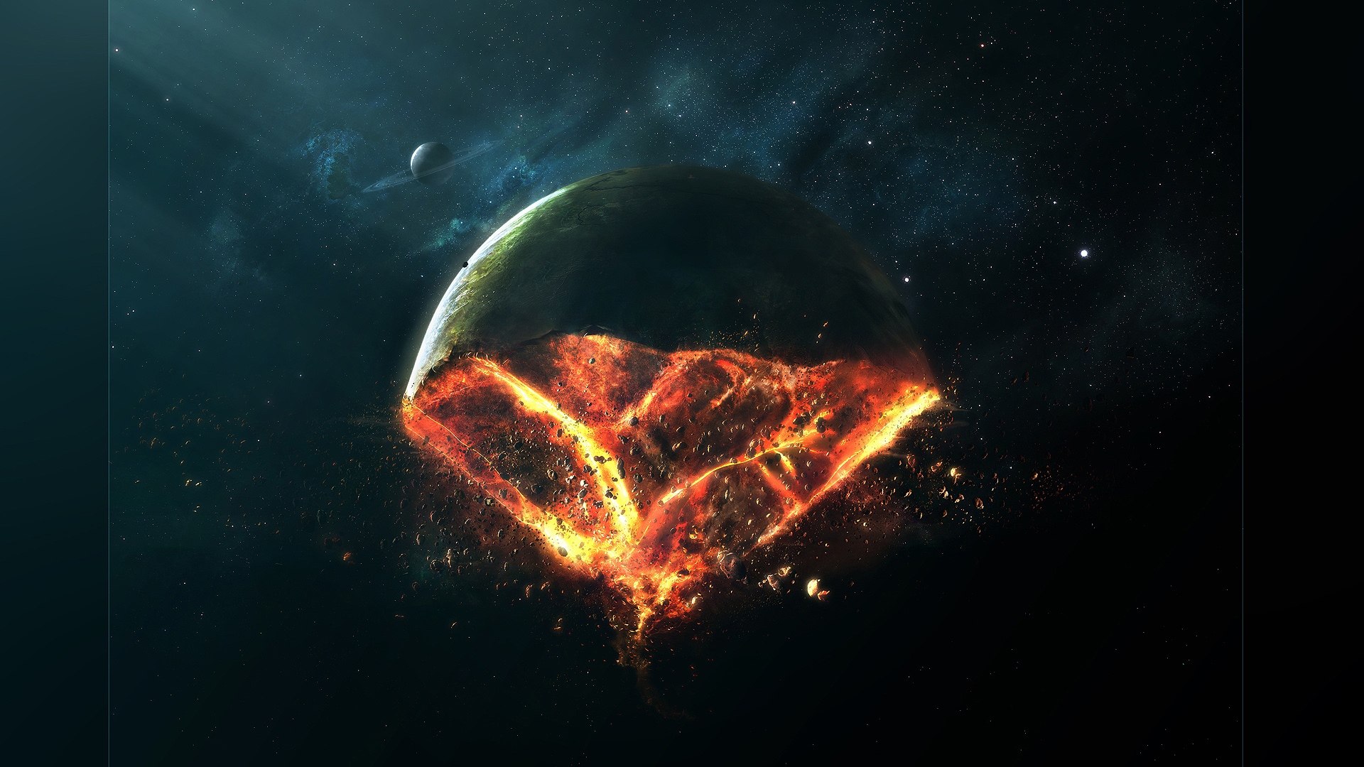 Download Desktop Wallpaper Half Ruined Planet