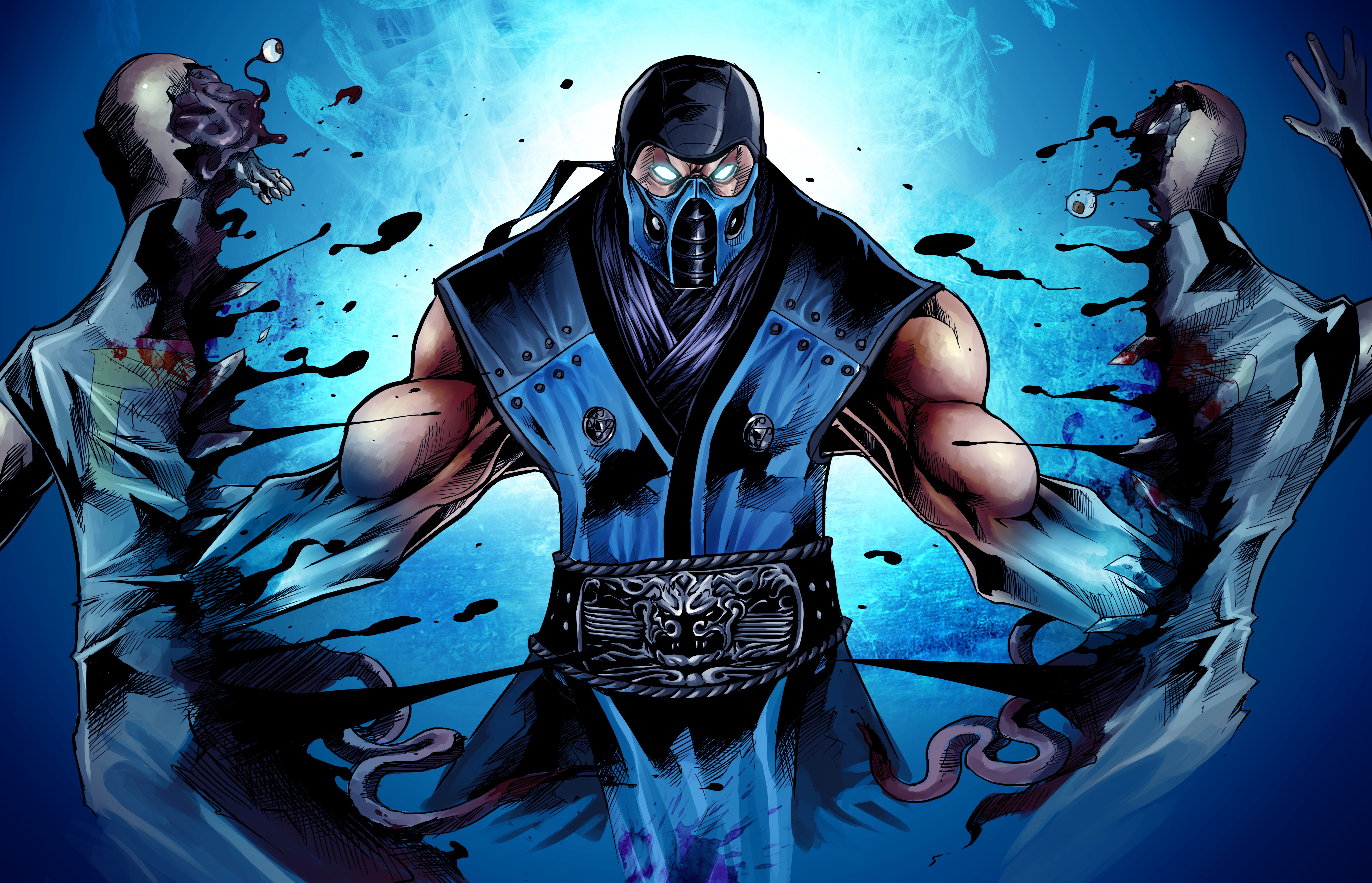 Mortal Kombat, Sub Zero, Ninja, Art Wallpaper