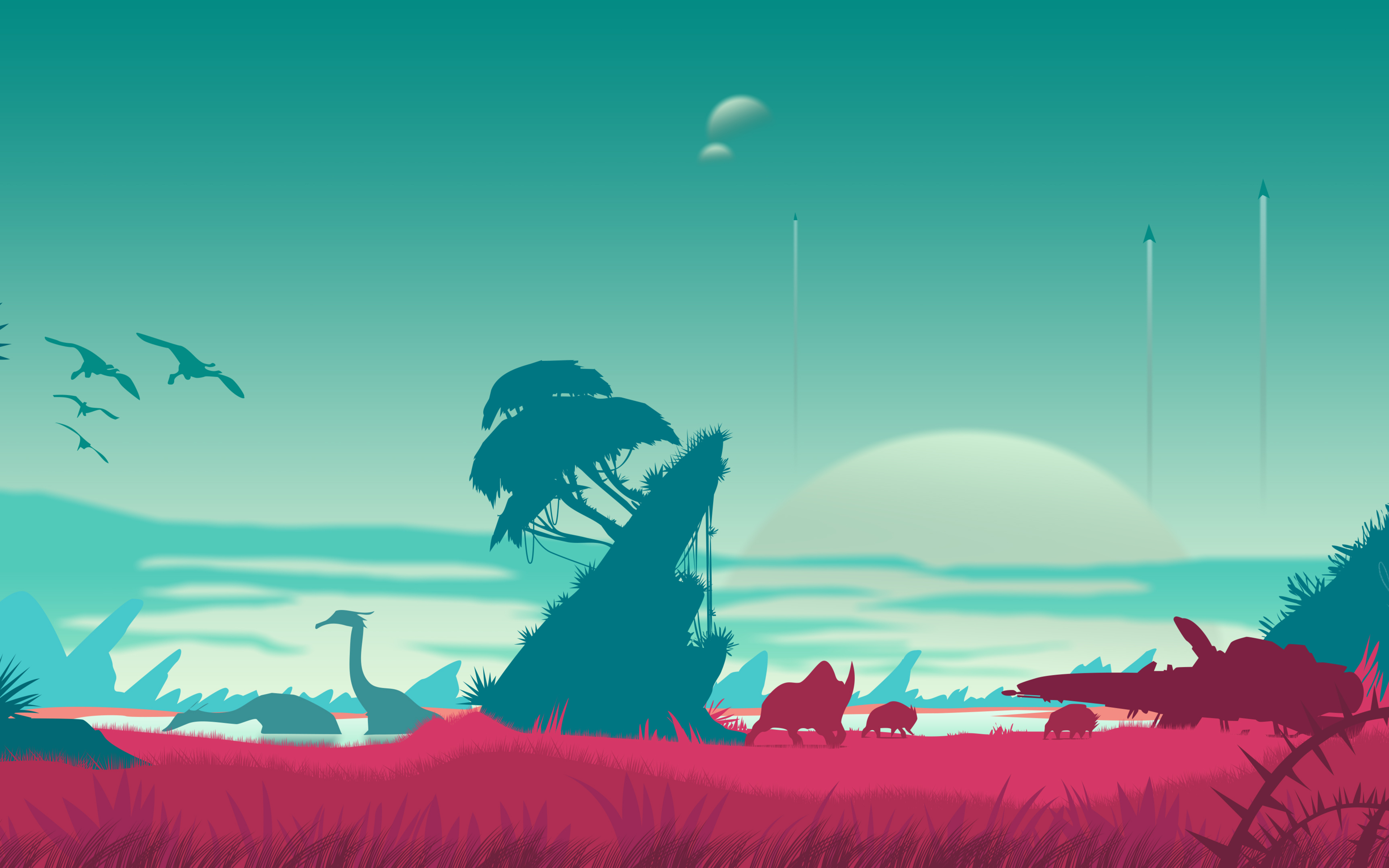 No Mans Sky Vector Landscape 4k 4k HD 4k Wallpaper, Image, Background, Photo and Picture