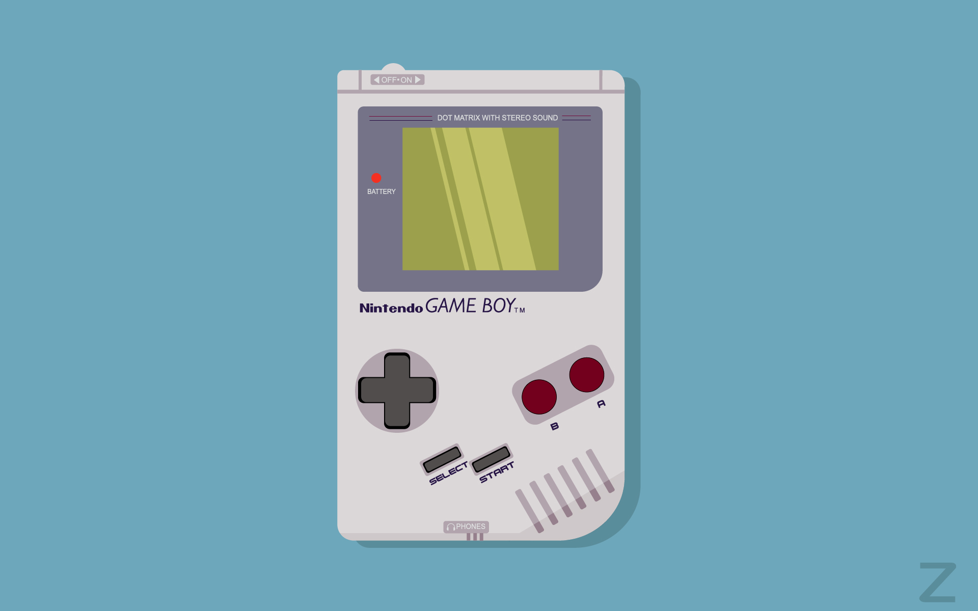 Vector Illustration Adobe Illustrator Nintendo GameBoy Simple Background Video Games Wallpaper:1920x1200