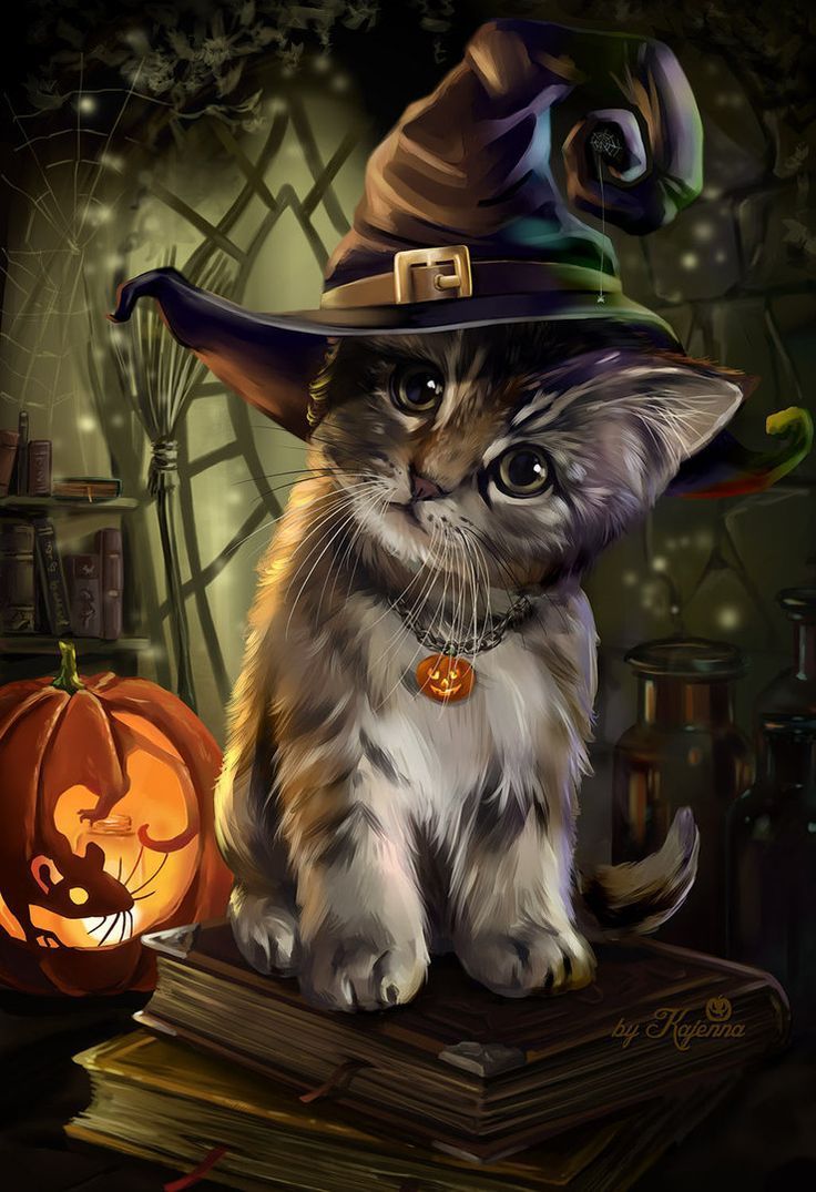 Halloween Cutie Cat. Кошачьи картины, Товары для животных, Кошачьи
